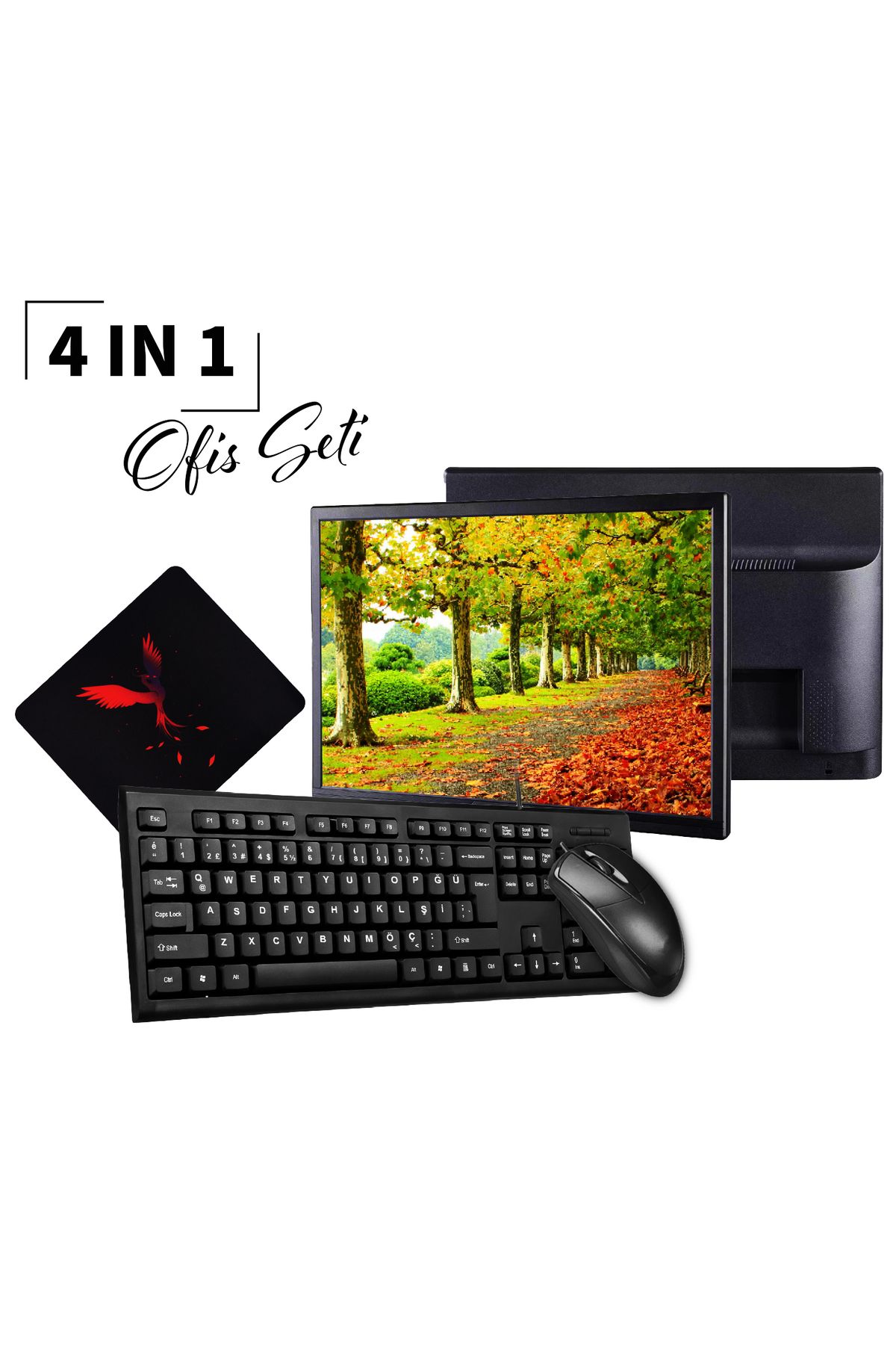 MetaWorld Ev-Ofis-İş Okul-Öğrenci-Ödev Bilgisayarı Seti : 19" Monitör + Klavye & Mouse Set + Mousepad