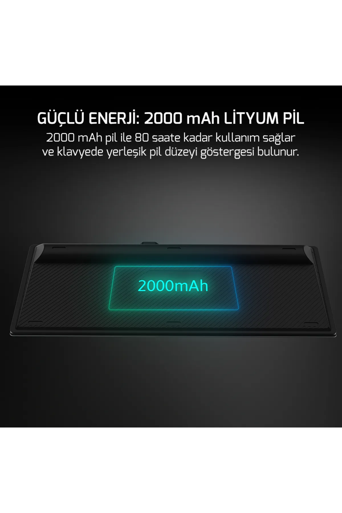 Gamepower Eva 7 60m Mekanik Kablolu, 2.4ghz, Bluetooth 3 Mod Blue Switch Türkçe Q Usb Rgb Klavye