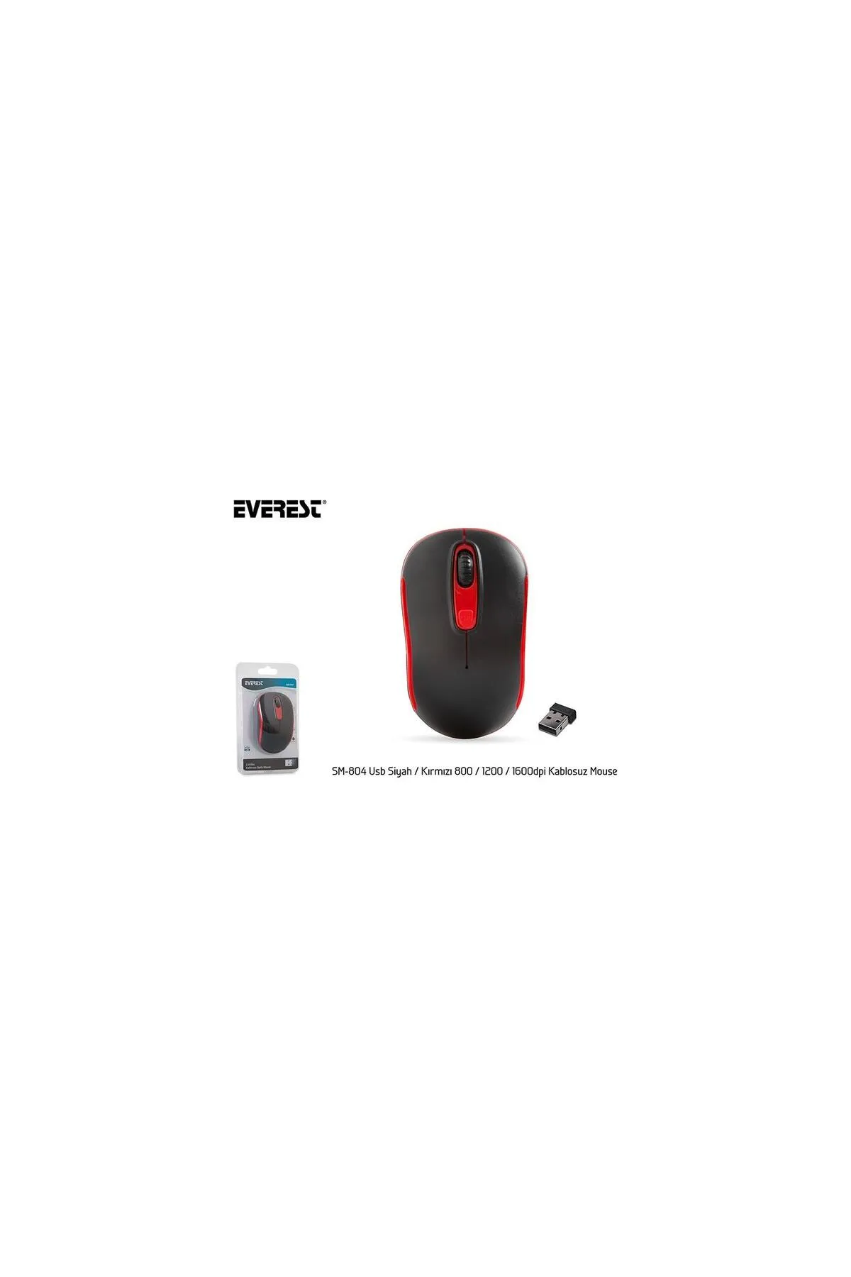 OEM Everest Usb Kablosuz Mouse Siyah Kırmızı 800-1200-1600 Dpi Kablosuz Mouse