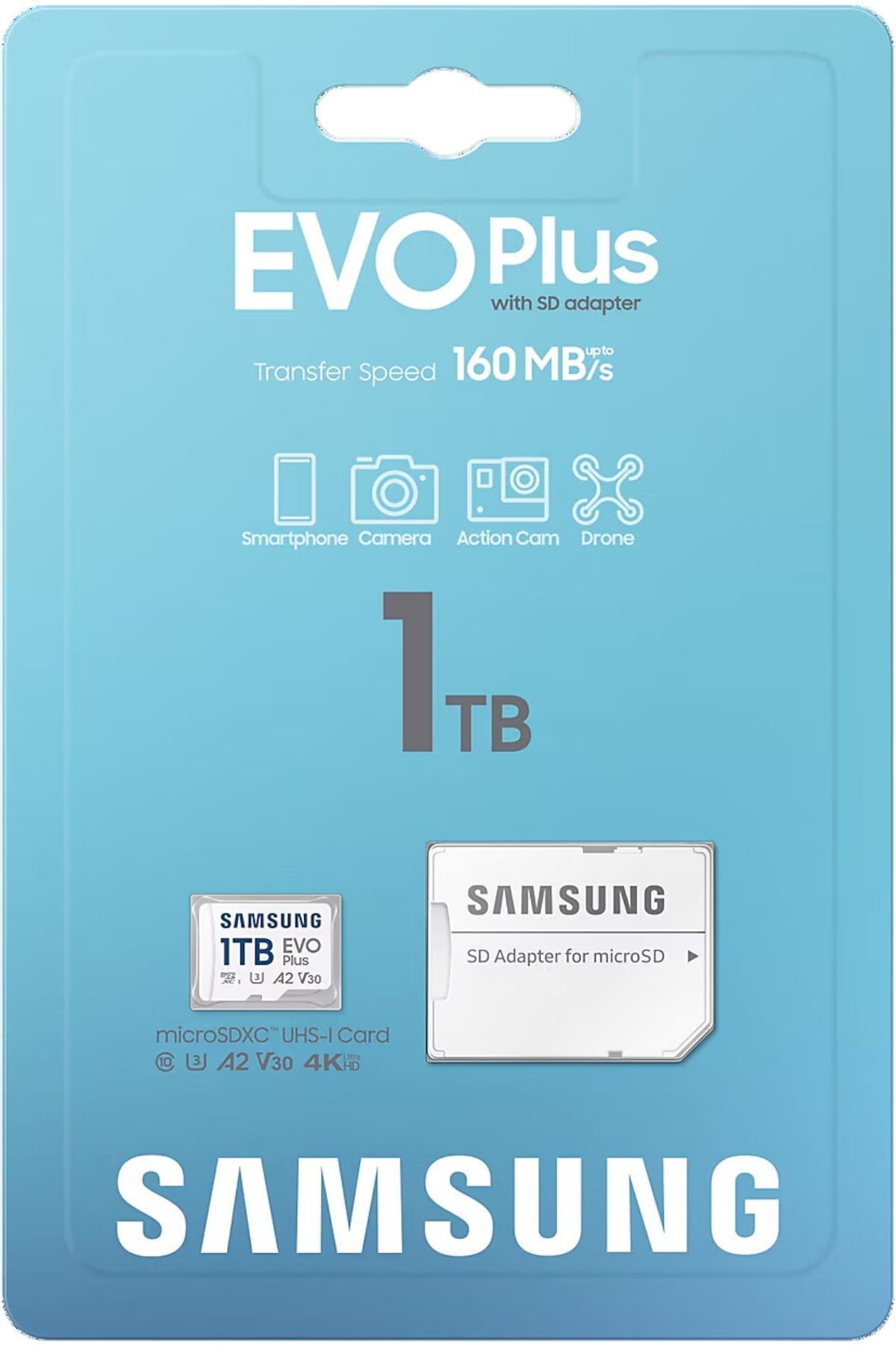 Samsung Evo Plus 1TB Microsd Mb-mc1t0sa/apc 160 Mb/sn Beyaz Hafıza Kartı ( Türkiye Garantili)