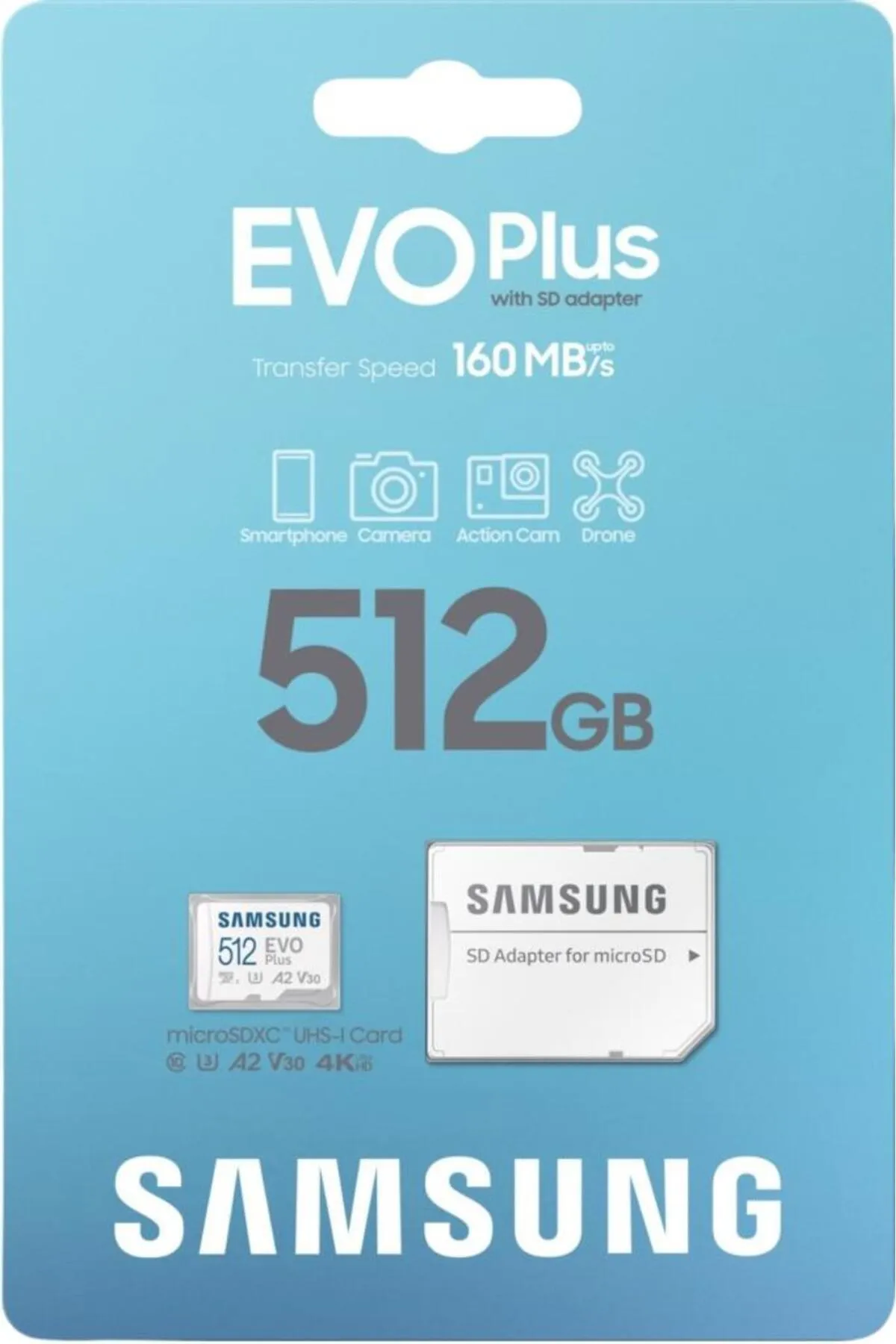 Samsung Evo Plus 512gb Microsd Mb-mc512sa/apc 160 Mb/sn Beyaz Hafıza Kartı ( Türkiye Garantili)