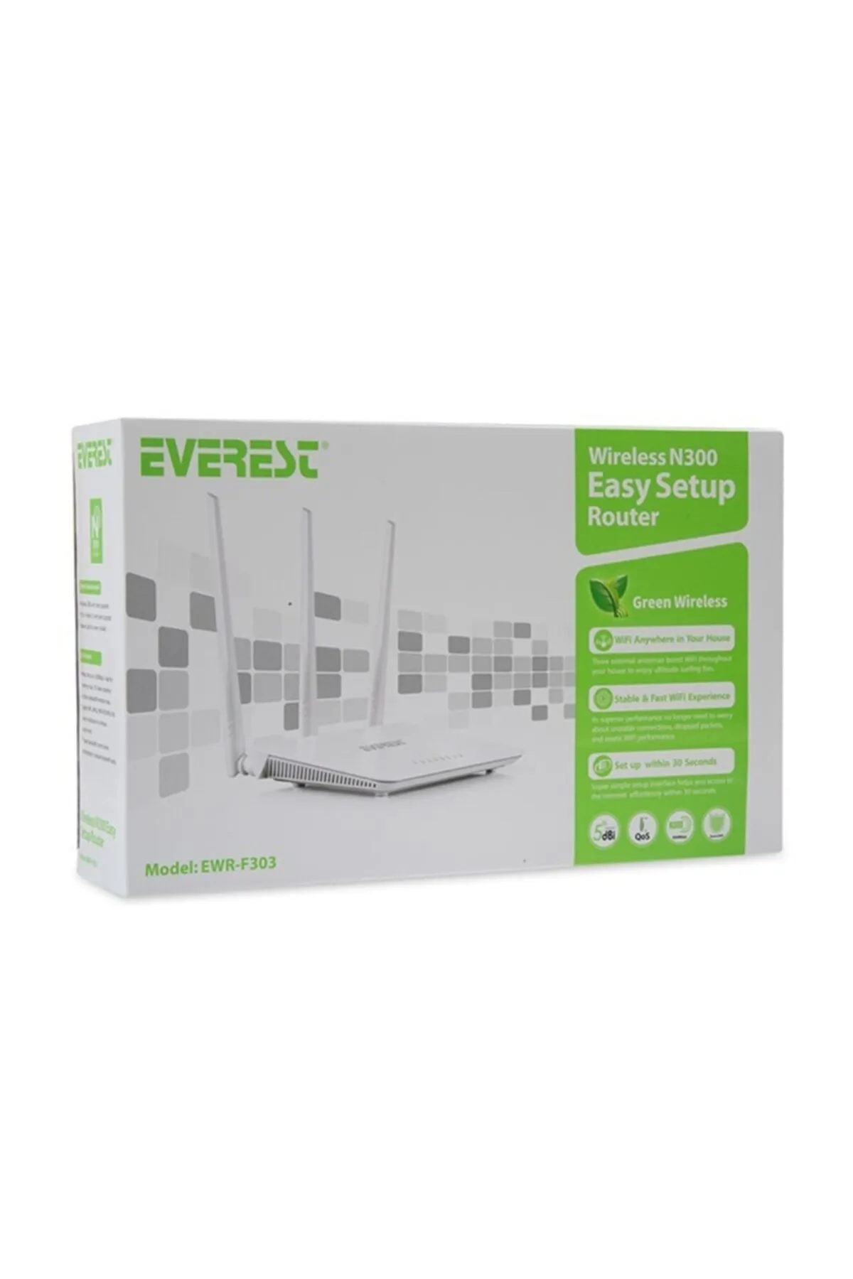 Everest EWR-F303 2.4GHz 300Mbps 1Wan + 3Lan Portlu Wireless Router (Modem Değildir)