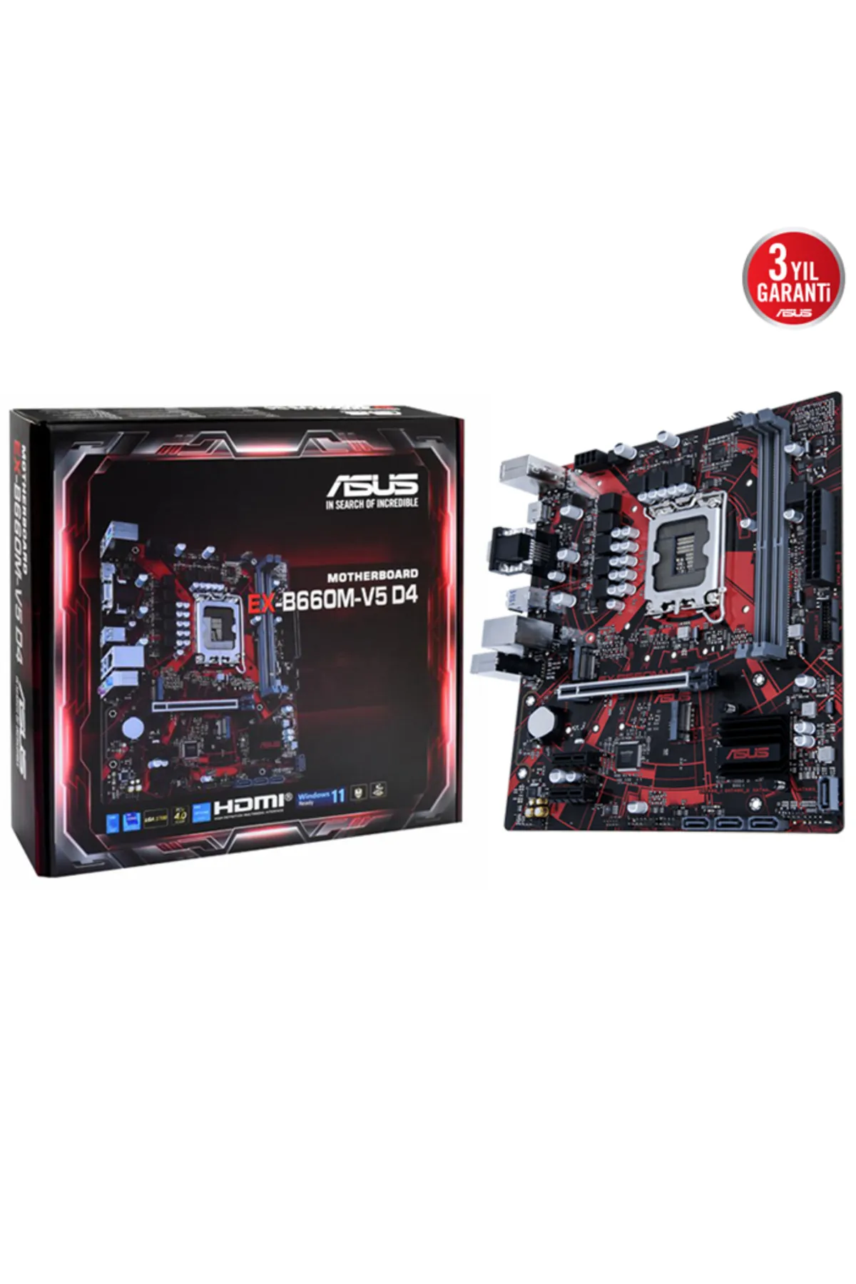 Asus Ex b660m v5 D4 Ddr4 M2 Nvme Hdmı Pcıe 4.0 1700p Matx