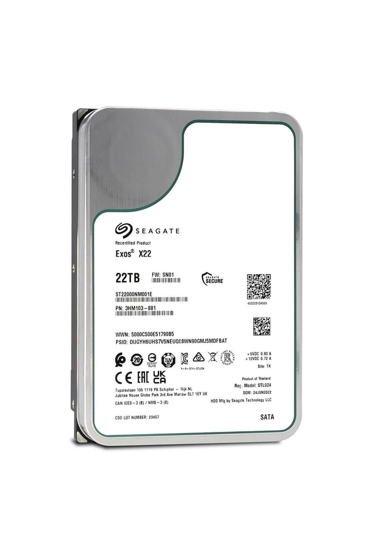 Seagate EXOS ST22000NM001E 3.5'' 22TB 512MB 7200RPM NAS HDD Sabit Disk