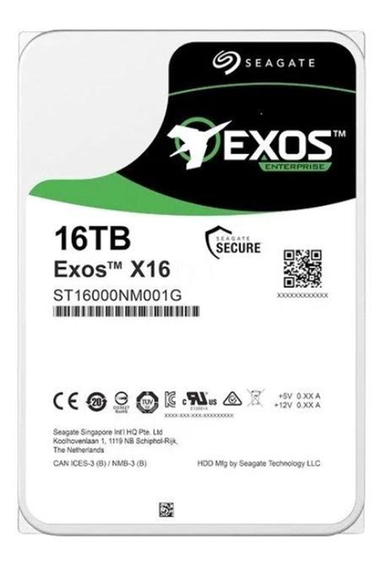 Seagate Exos X18 512e/4kn St16000nm000j 3.5" 16 Tb 7200 Rpm 256 Mb Sata 3 Hdd