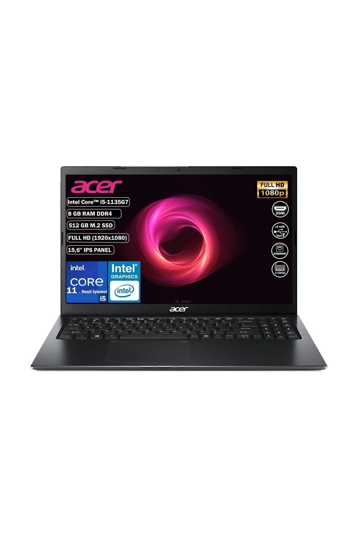 Acer Extensa Ex215-54 Intel Core I5 1135g7 8 Gb 512 Gb Ssd Freedos 15.6" Fhd Nx.egjey.00a