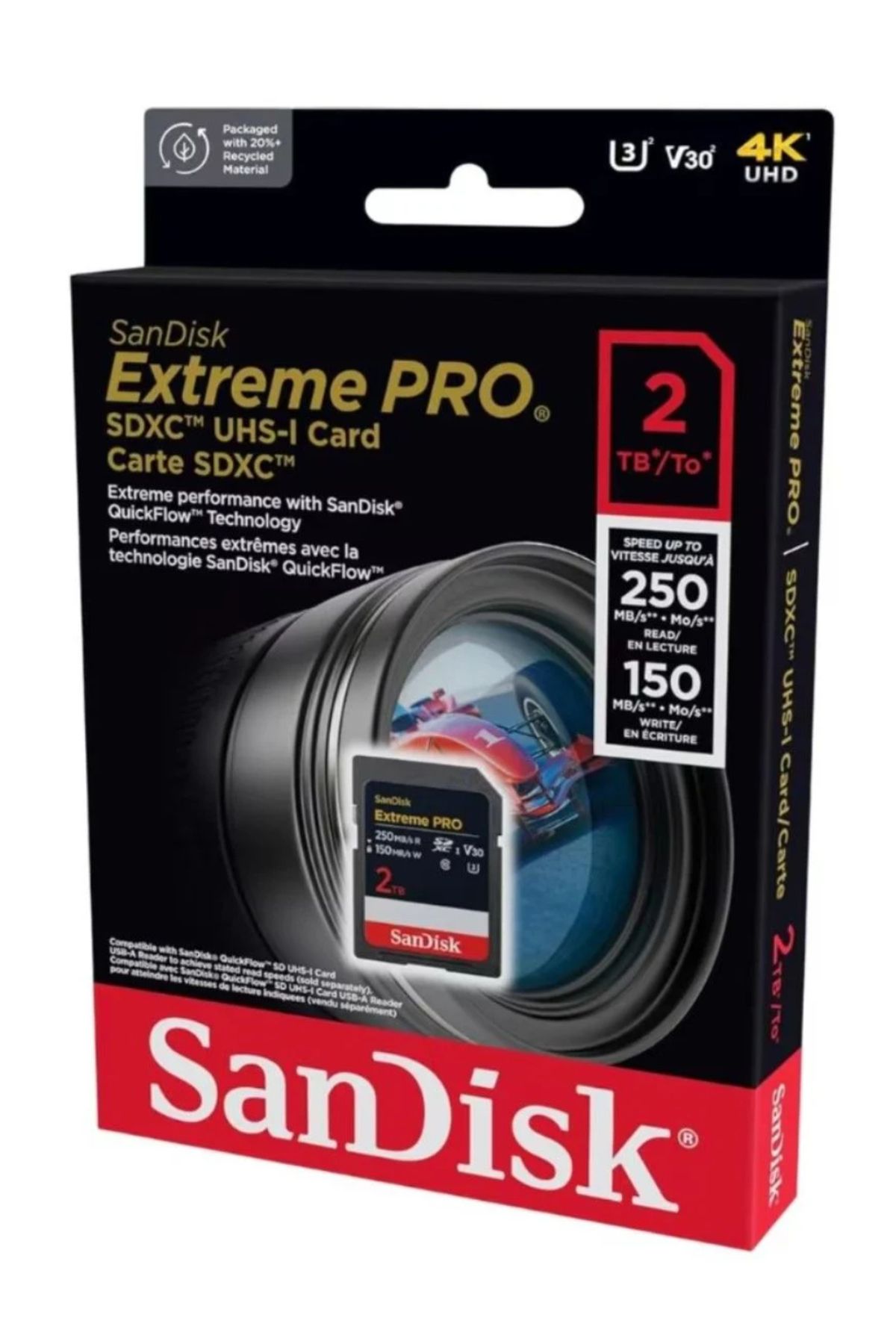 Sandisk Extreme Pro 2TB 250/150MB/s SDXC V30 UHS-I U3 Hafıza Kartı SDSDXXD-2T00-GN4IN