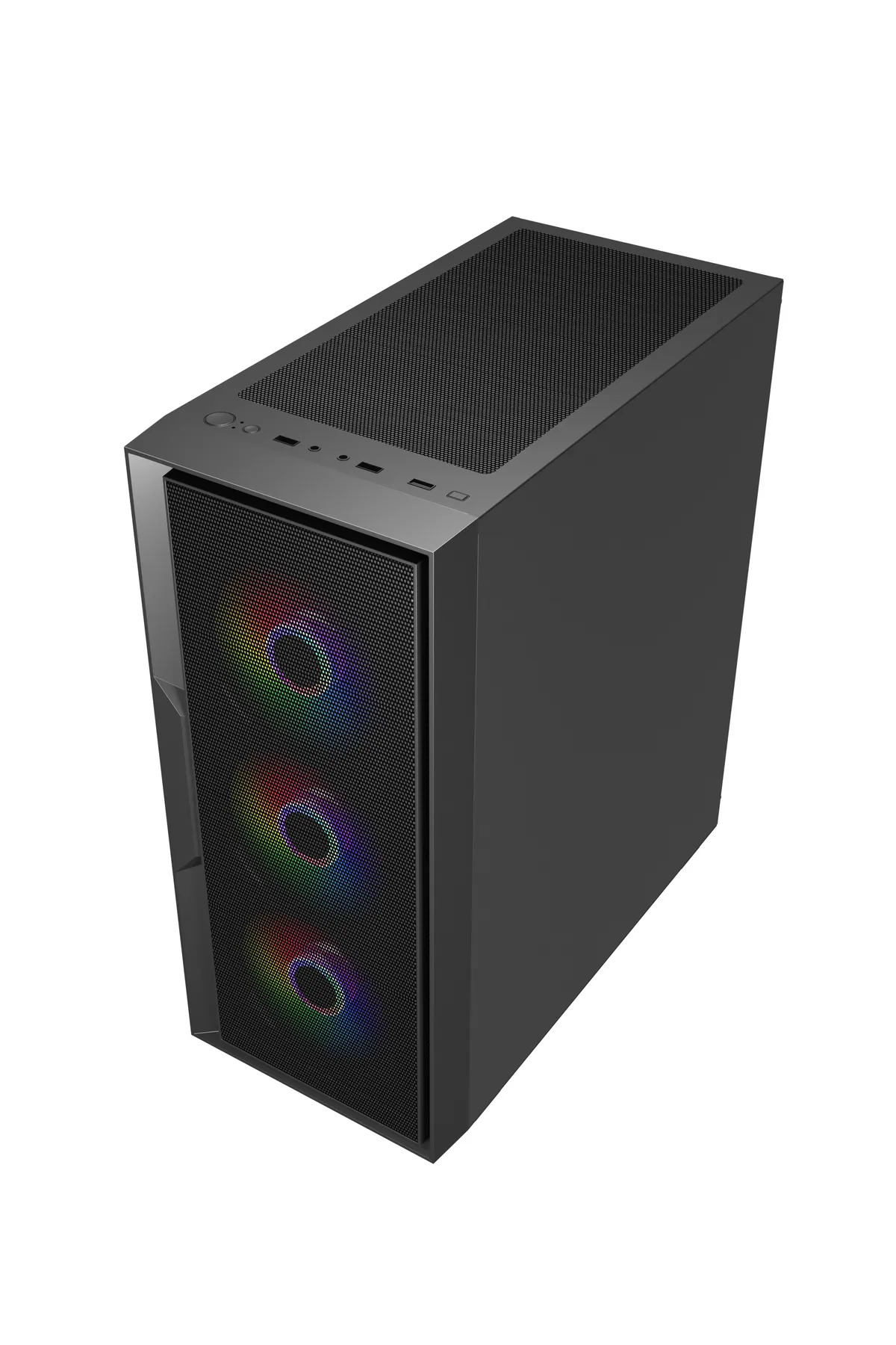 ColdPower F-Air Tamperli Cam Mesh Ön Panel 6 x Rainbow Fan 750 Watt 80+ Bronze Atx Bilgisayar Kasası