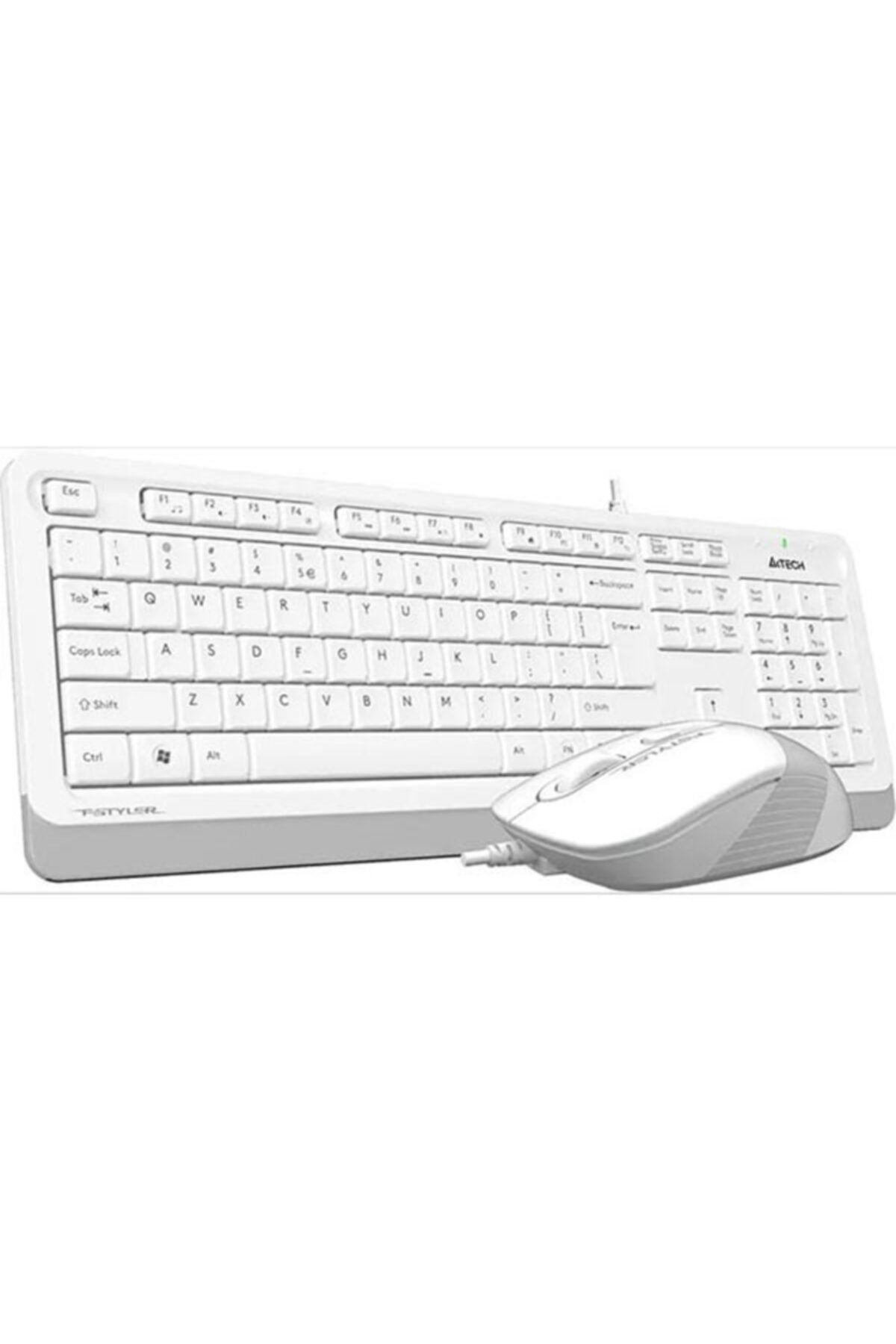 A4 Tech F1010 Beyaz FSTYLER USB Kablolu Türkçe M.Medya Klavye Mouse Set