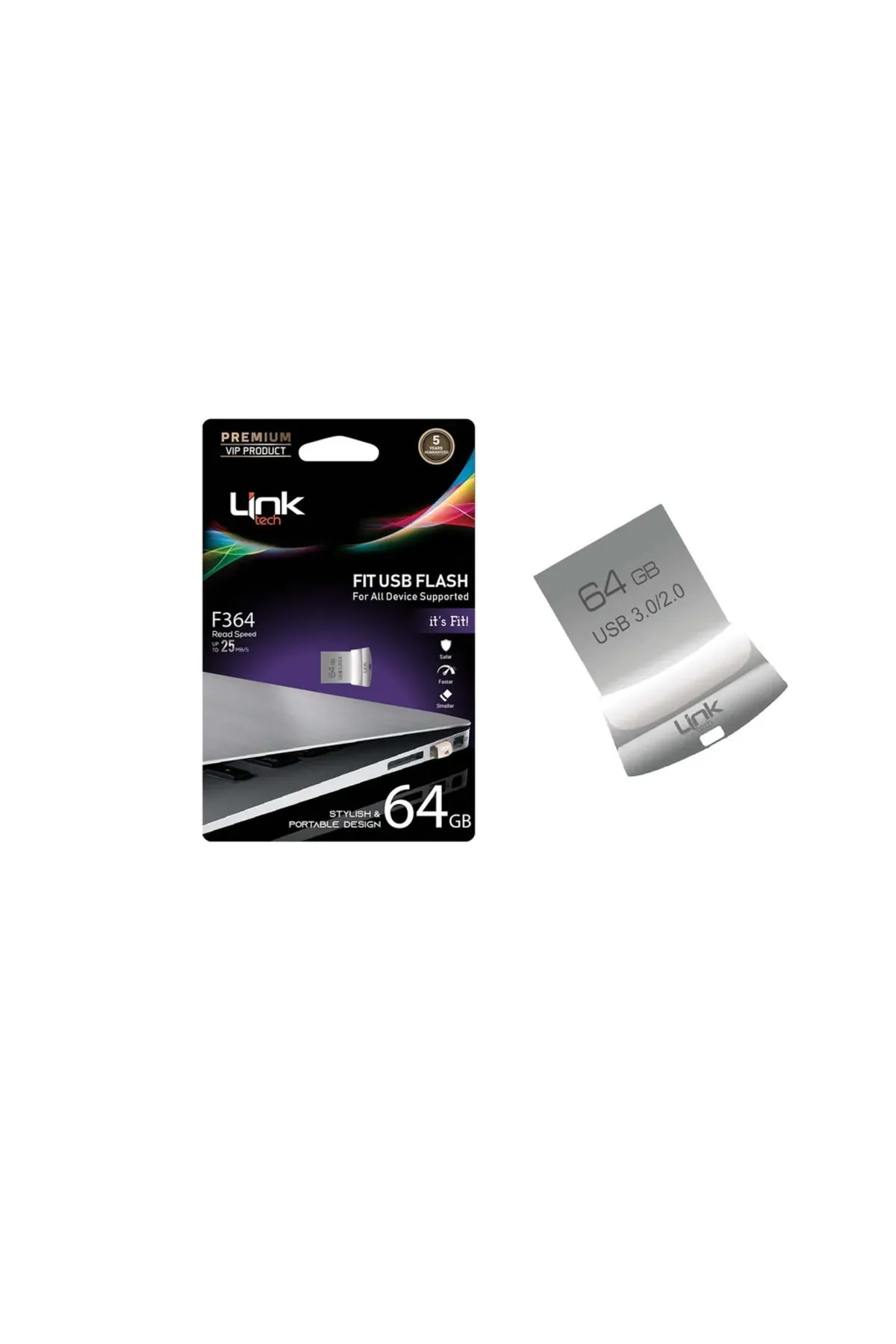 Link F364 Fit Premium 64GB Metal 25MB/S USB Flash Bellek