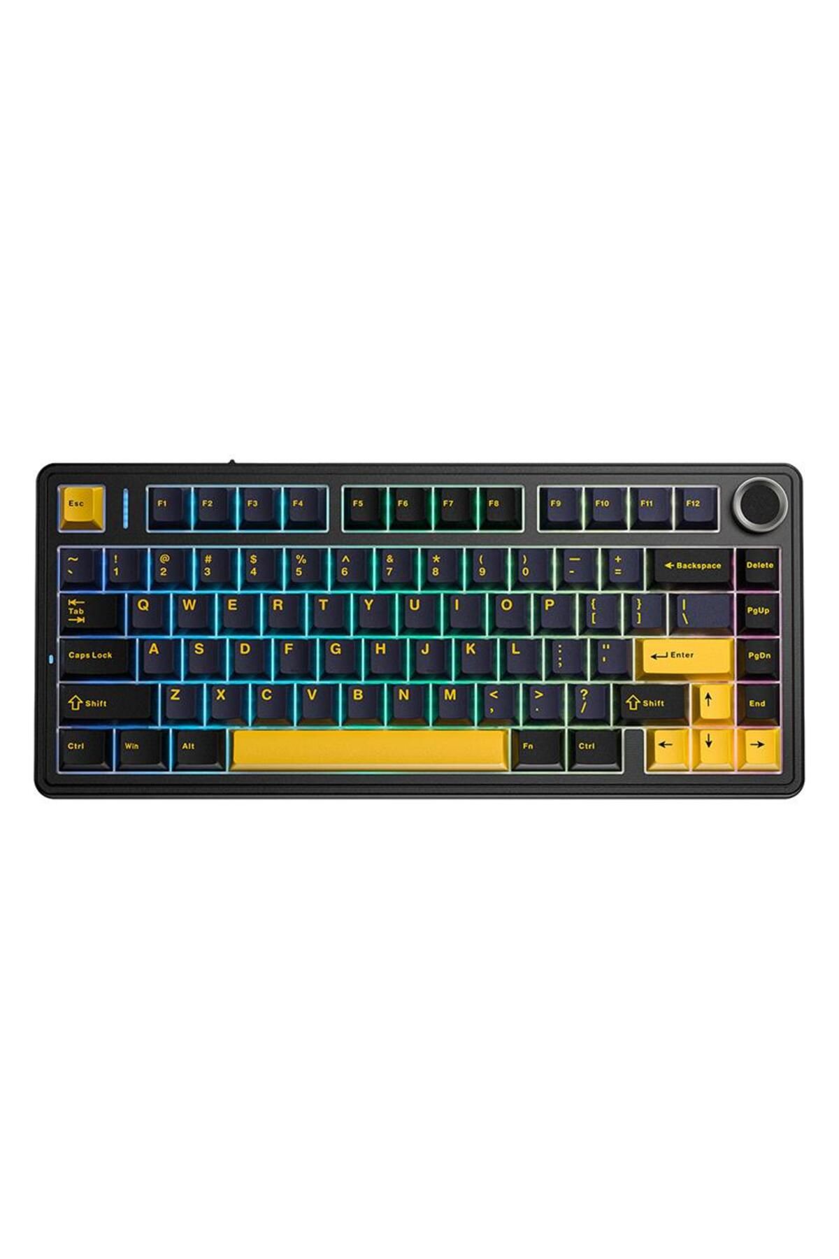 Aula F75 Mekanik Rgb Tkl Gray Switch Kablosuz Makrolu Hot Swap Klavye Siyah