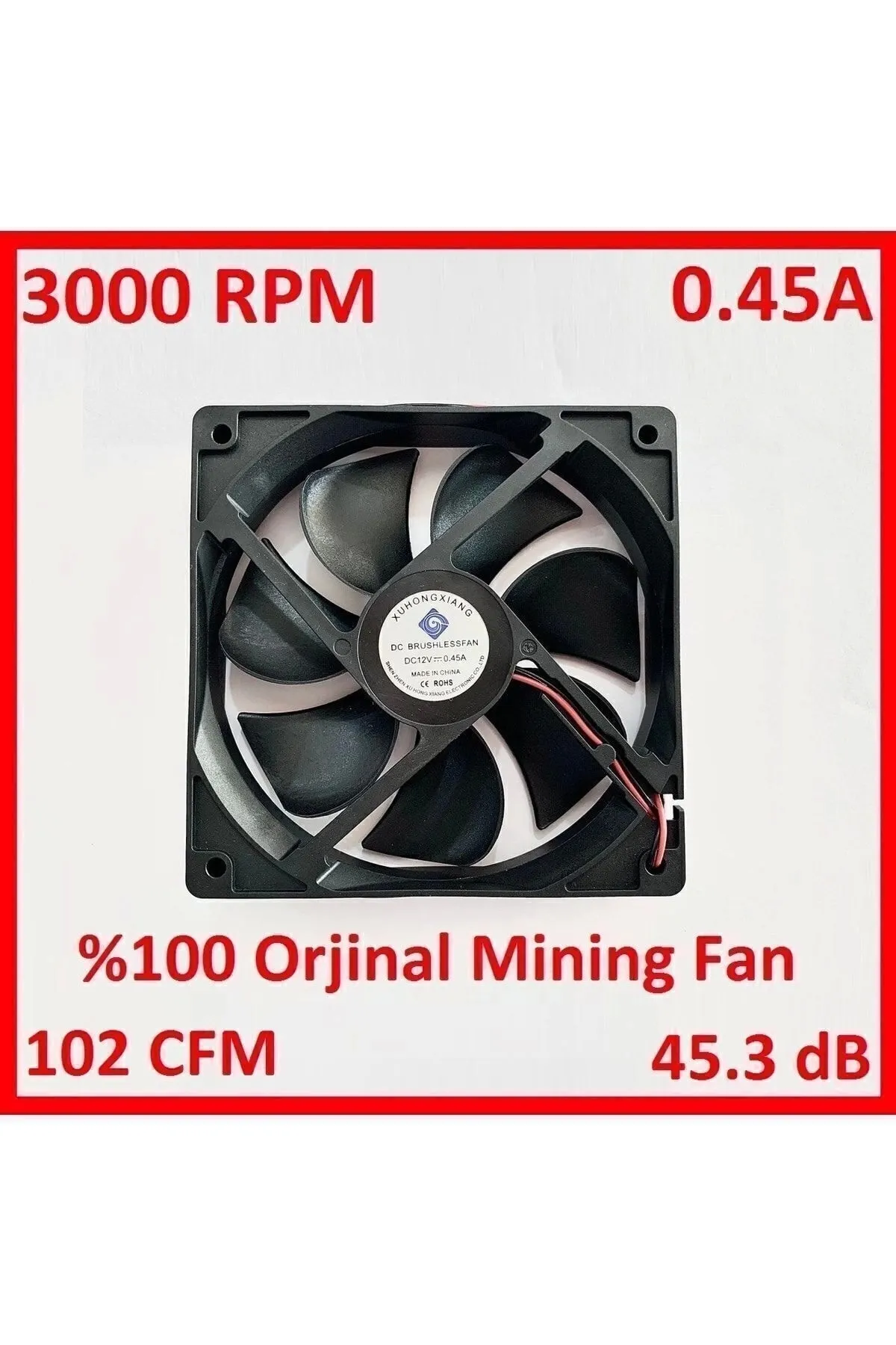 XUHANG Fan 12 Cm 3000 Rpm 0.45a Xuhongxiang (professional Mining Fan)