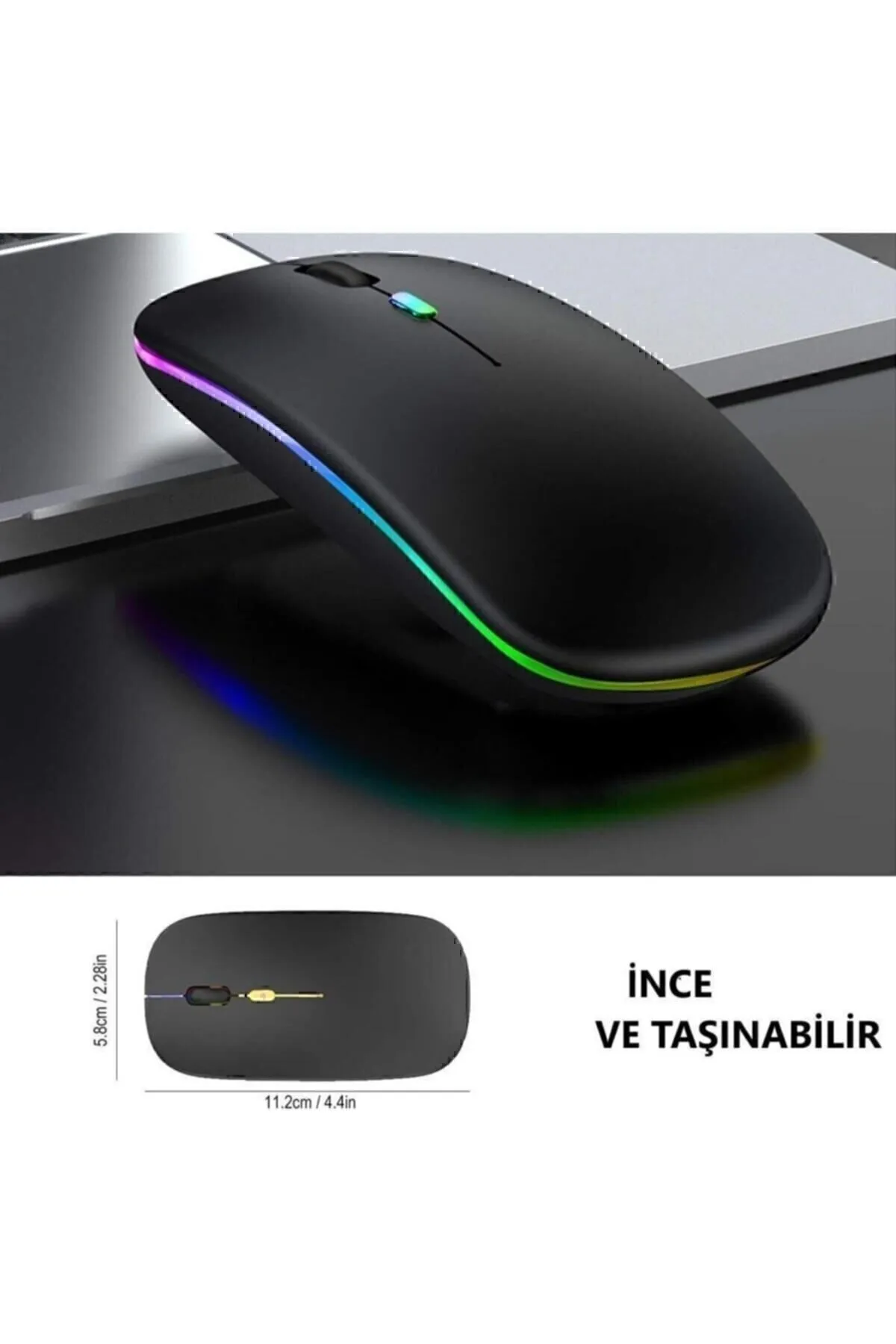 starnewstore Fare Wireless Mouse 4 Tuşlu Renk Sessiz Şarj Edilebilir Dpı Kontrol