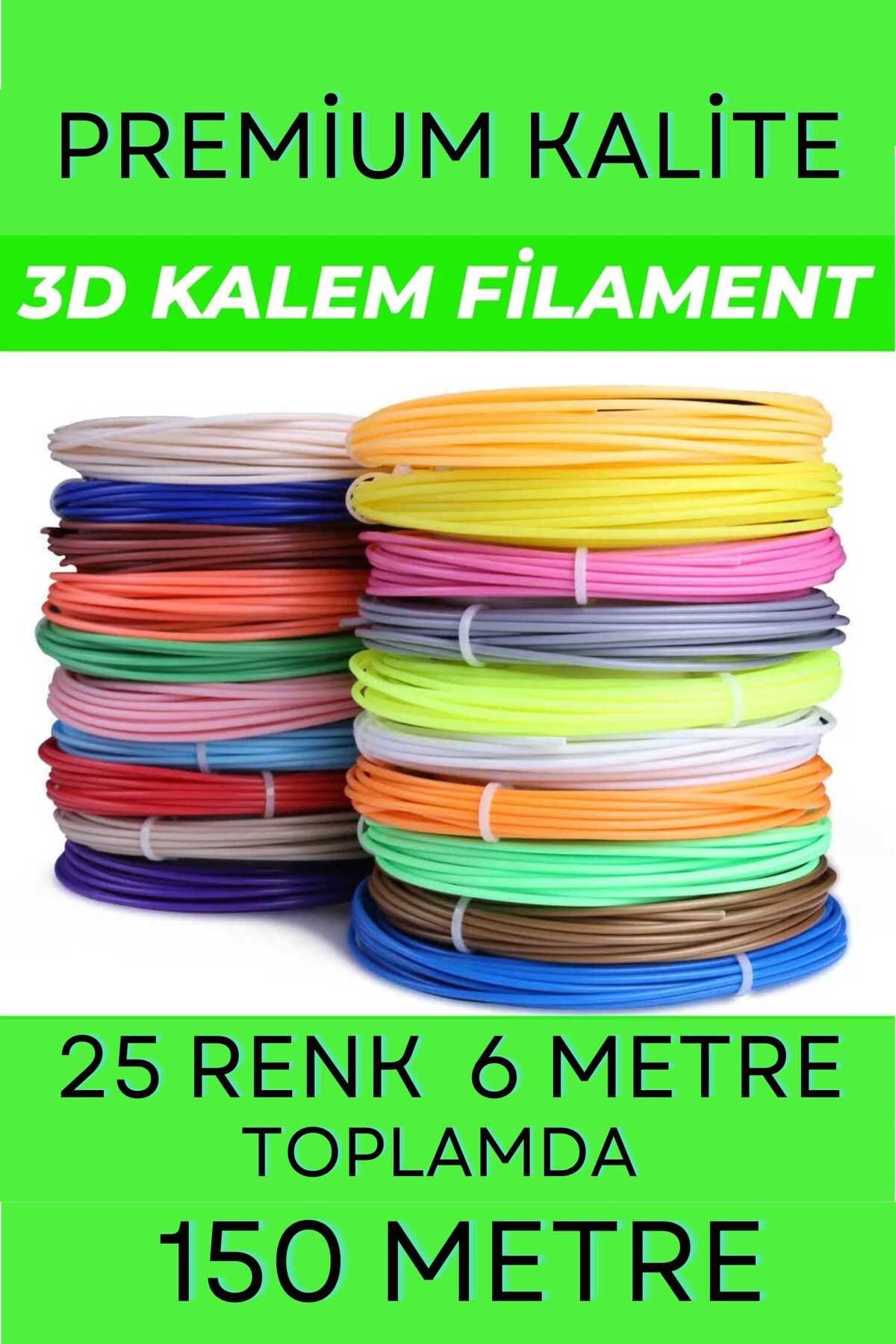 Goplast Premium Filament 150 Metre 3d kalem Filament (25 X 6 Metre) (KALİTELİ PREMİUM ÜRÜN) 3d kalem filament