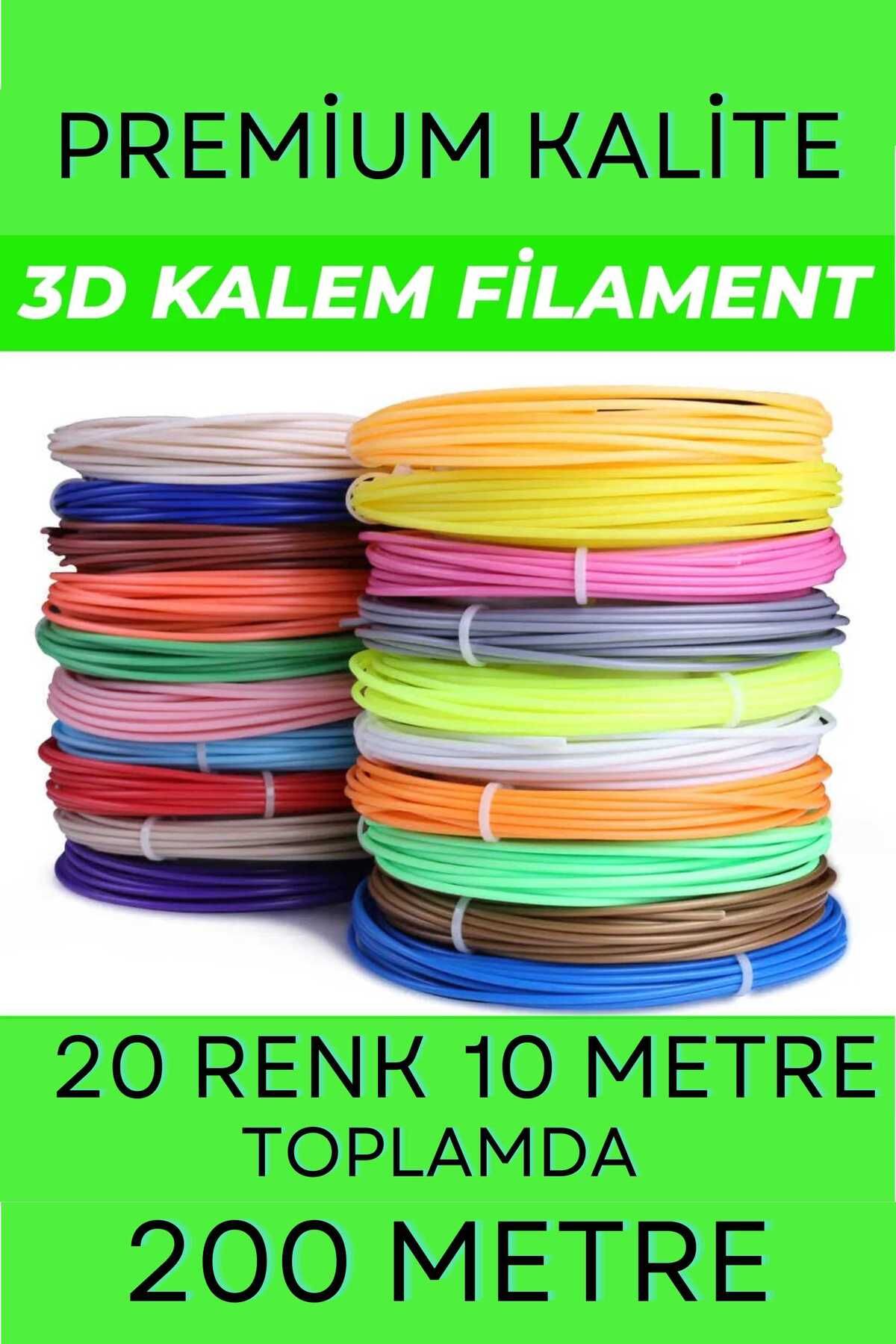 Goplast Premium Filament 200 Metre 3d kalem Filament (20 X 10 Metre) (KALİTELİ PREMİUM ÜRÜN) 3d kalem filament