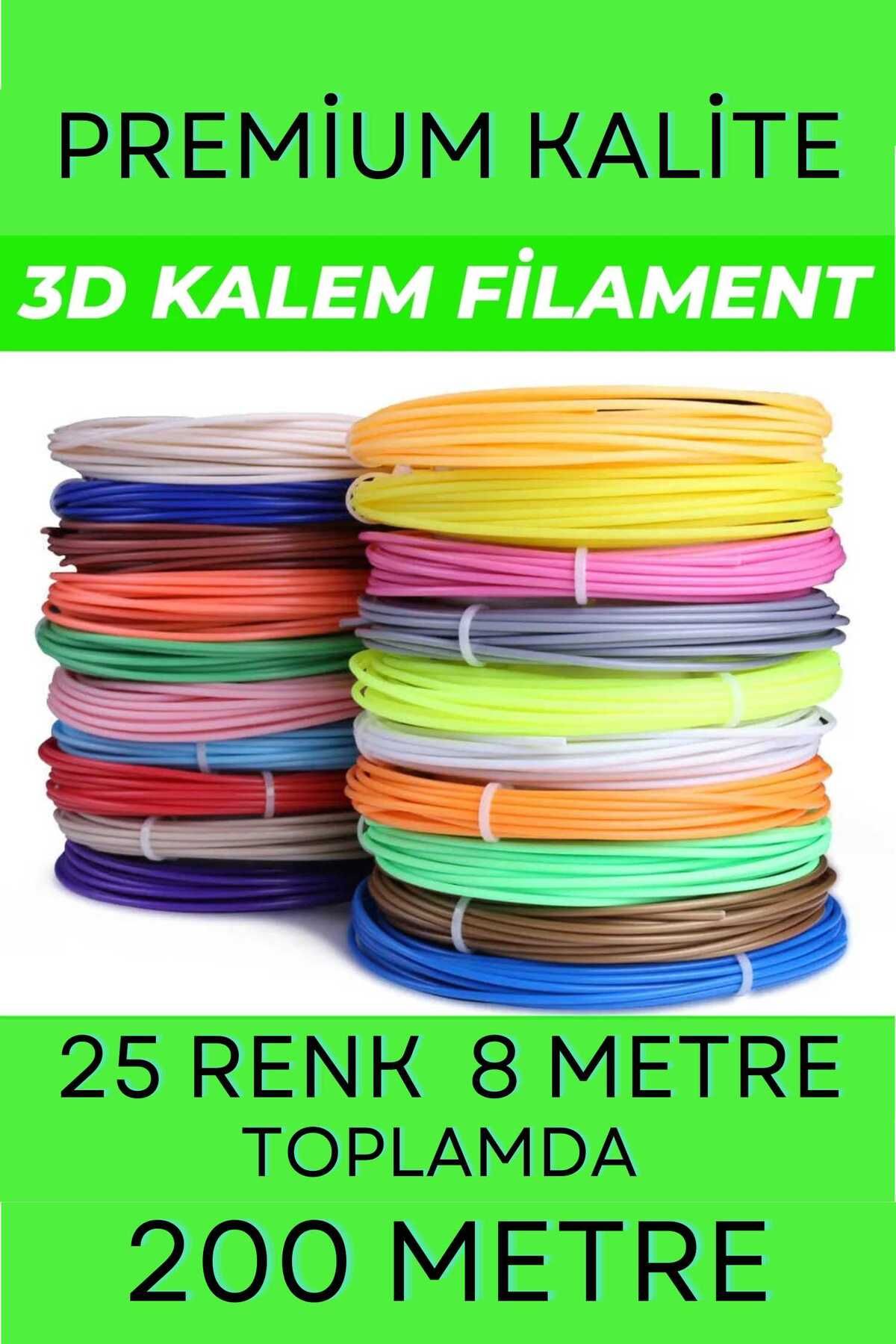 Goplast Premium Filament 200 Metre 3d kalem Filament (25 X 8 Metre) (KALİTELİ PREMİUM ÜRÜN) 3d kalem filament