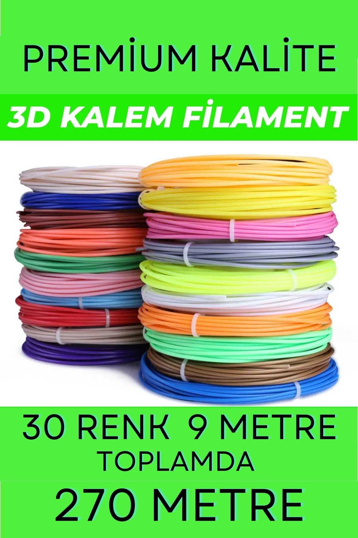 Goplast Premium Filament 270 Metre 3d kalem Filament (30 X 9 Metre) (KALİTELİ PREMİUM ÜRÜN) 3d kalem filament