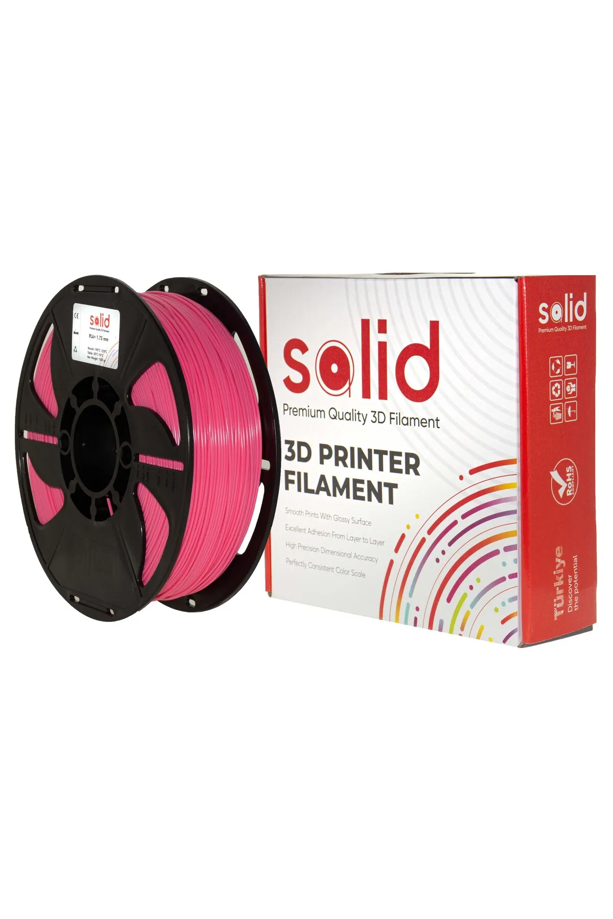 Solid Filament Filament PLA Plus 1.75mm Pembe 1Kg