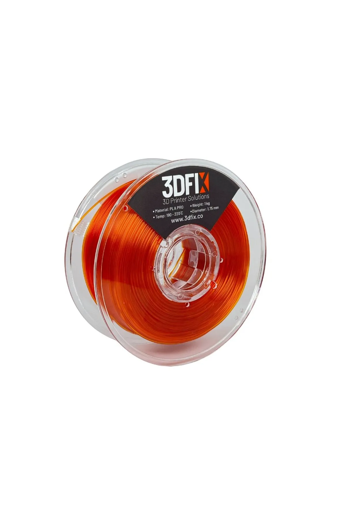 3DFIX Filament PLA PRO Şeffaf Turuncu 1KG 1,75mm