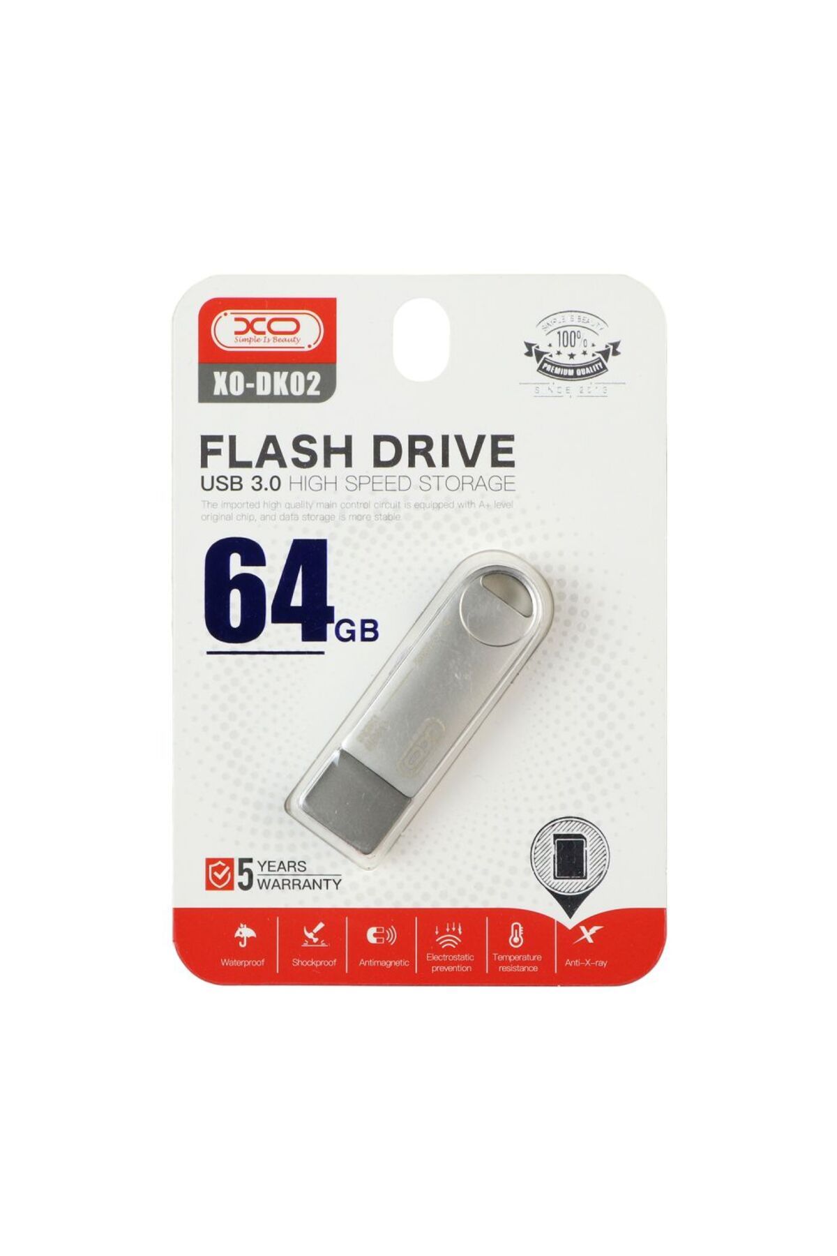 İlka Yapı Flash Drive XO-DKO2 | USB 3.0 Yüksek Hız 64 GB Metal Flash Bellek, Metal Koruyucu Tasarım