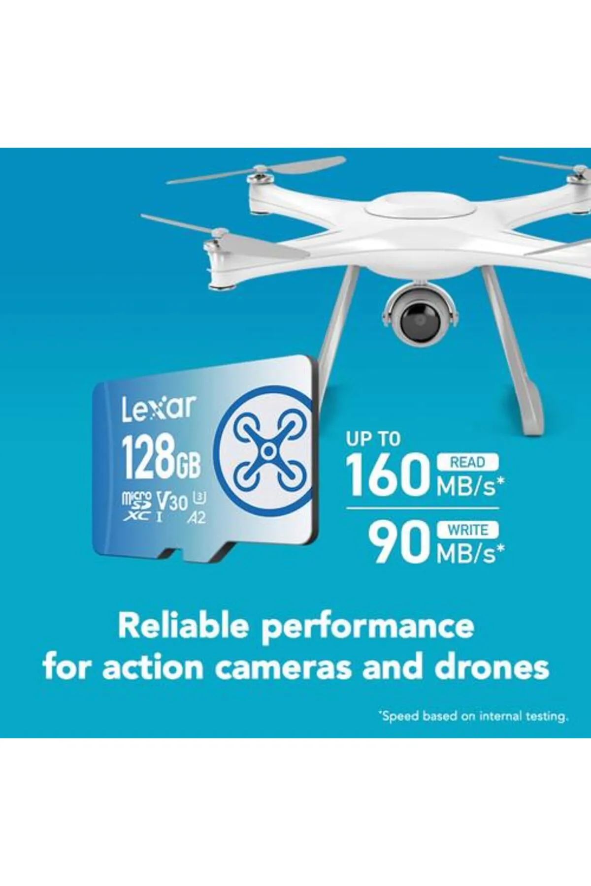 Lexar Fly 128GB Micro SD 160MB/60Mbs 4K V30 Hafıza Kartı