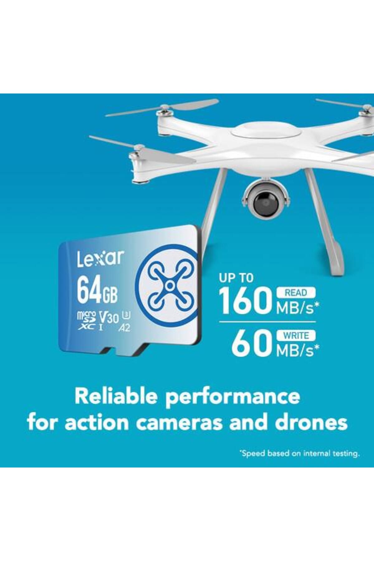 Lexar Fly 64GB Micro SD 160MB/60Mbs 4K V30 Hafıza Kartı