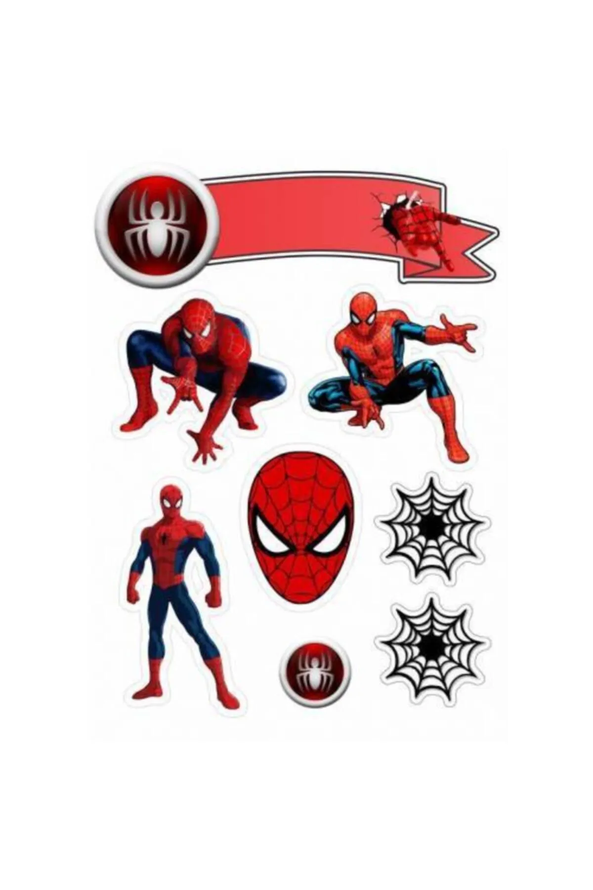 Yenilebilir Kağıt Wafer paper For Spiderman Ve Arkadaşları Pasta Dekoru Şekerli Kağıt Baskı (21 X 29 Cm) Resimli Pasta Baskısı