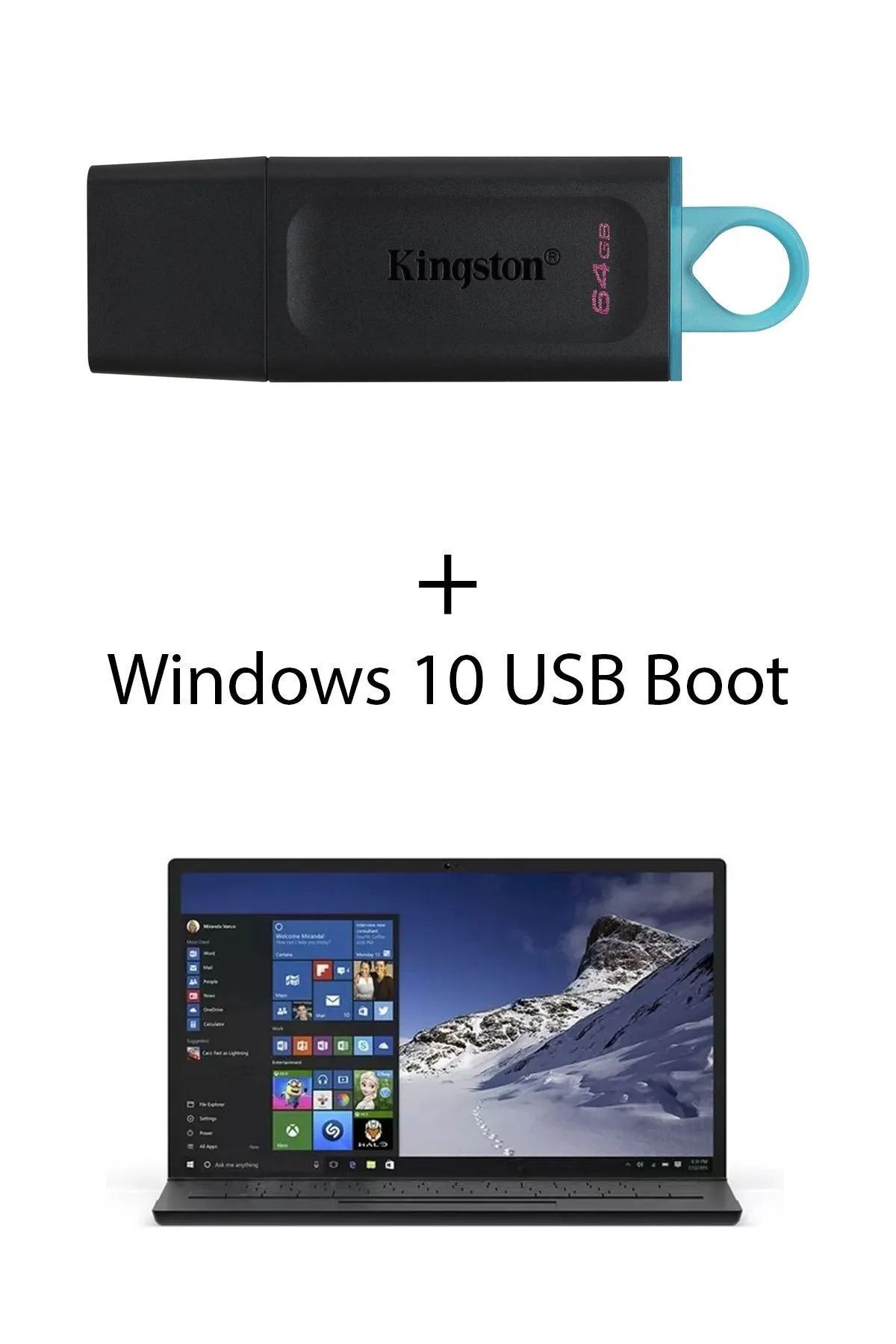 Microsoft Format Atmak Için Windows 10 Yüklü 64 Gb Usb Flash Bellek