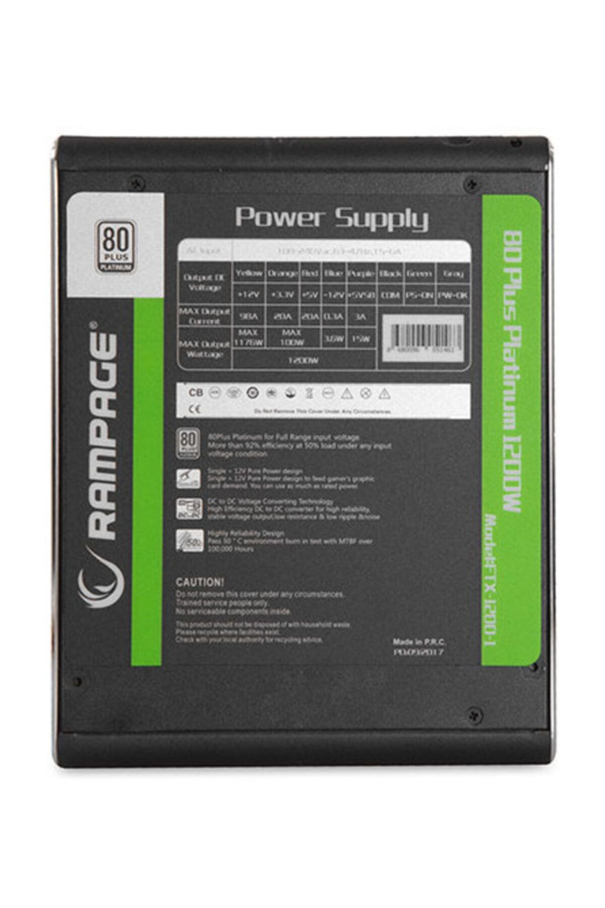 Rampage Forza Ftx-1200-1 1200w 80 Plus Platınıum Sertifikalı Full Modular Power Supply