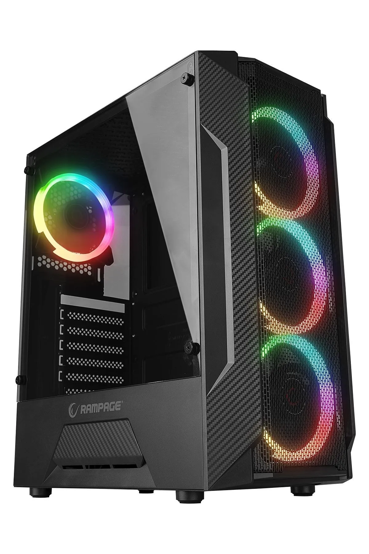 Rampage Fusıon 650w 80 Bronze Temperli Camlı 4*rainbow Fanlı Gaming Oyuncu Kasası 
FUSION 650W 80+ BRONZE