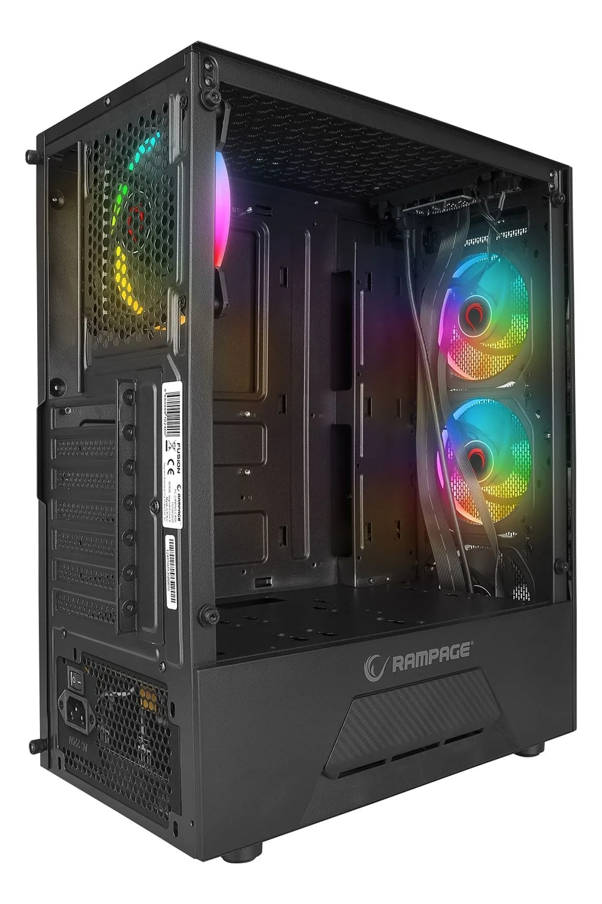 Rampage Fusıon 650w 80 Bronze Temperli Camlı 4*rainbow Fanlı Gaming Oyuncu Kasası 
FUSION 650W 80+ BRONZE