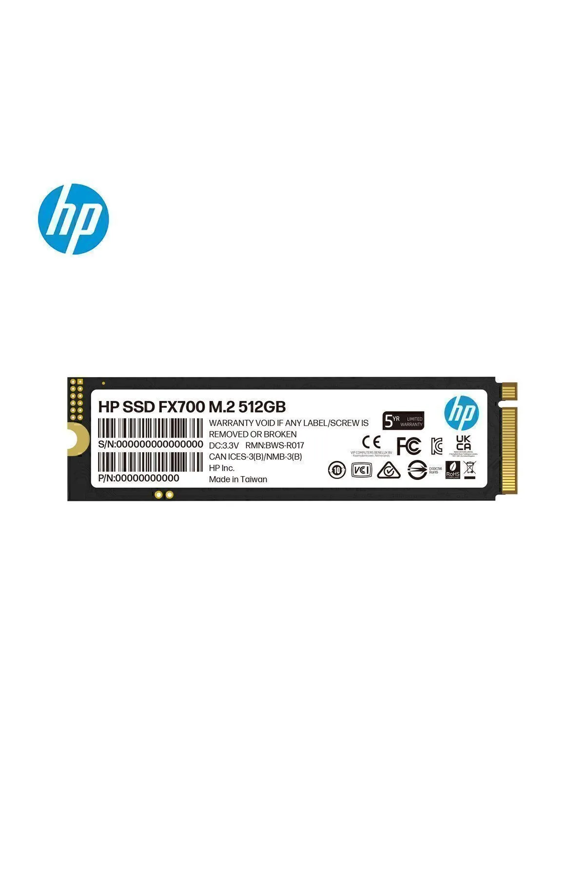 HP FX700 8U2N1AA 512GB 6300MB/s - 3100MB/s PCI-e NVMe M.2 2280 SSD