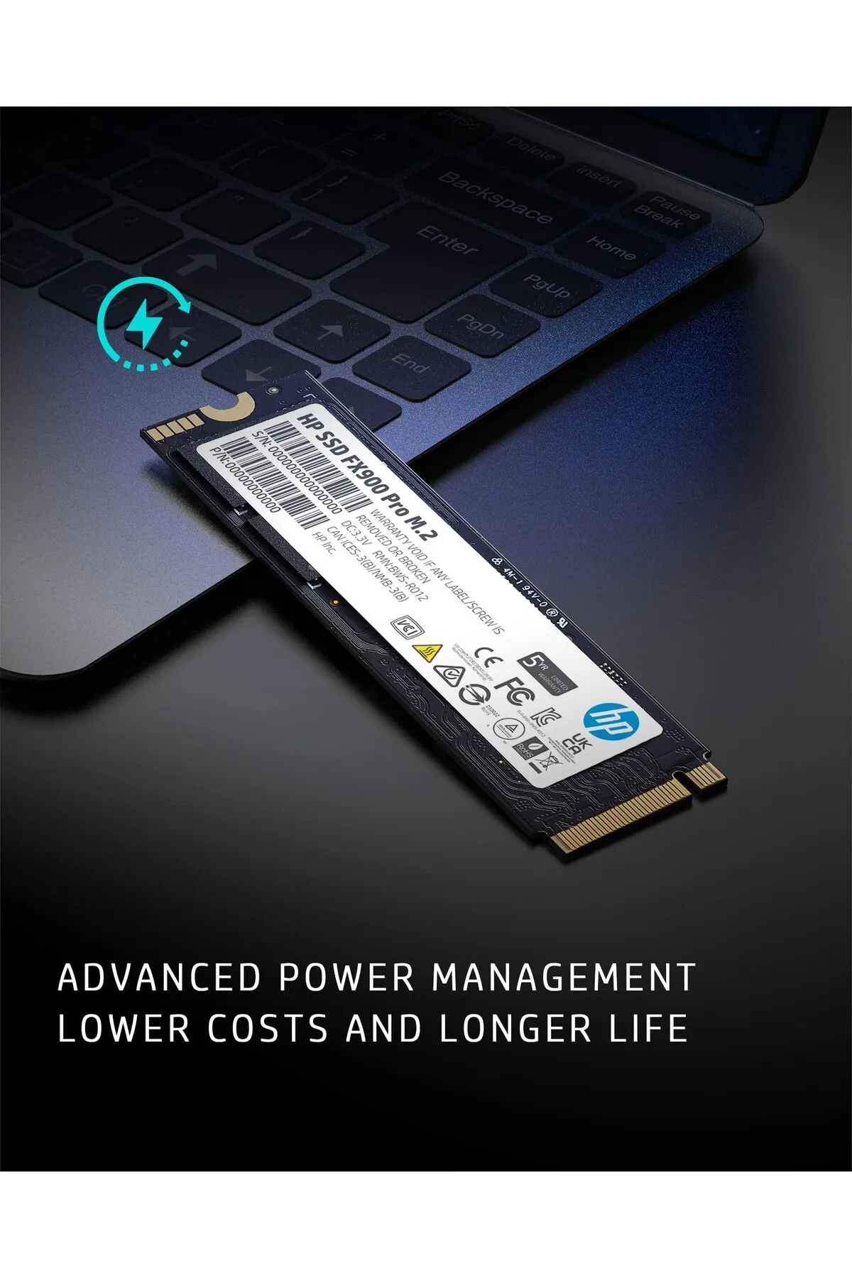 HP FX900 Plus 2TB 7100MB/s-6300MB/s  PCI-e NVMe M.2 SSD (7F618AA)