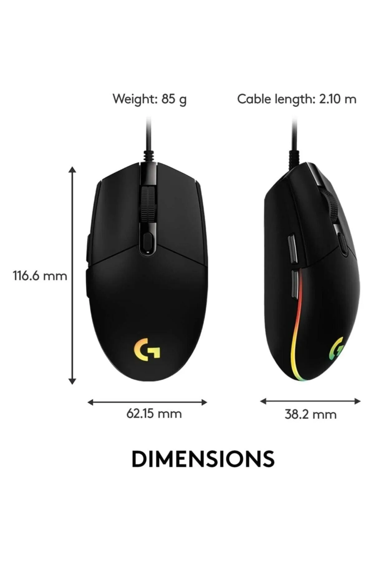 Logitech G G203 Lightsync Kablolu Oyuncu Mouse Siyah