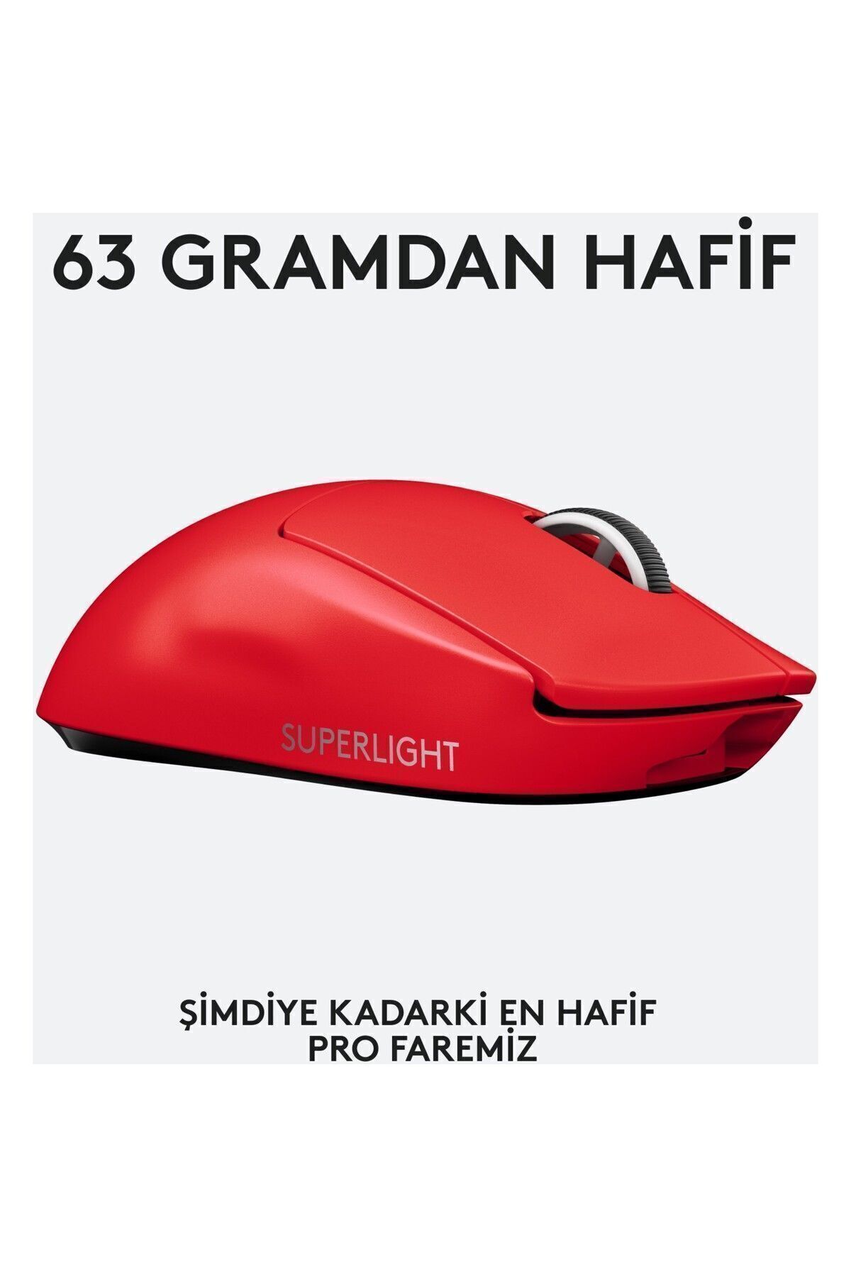 Logitech G Pro X Superlıght Ultra Hafif Hero 25.600 Dpı 400 Ips Lıghtspeed Kablosuz Oyuncu Mouse - KIRMIZI