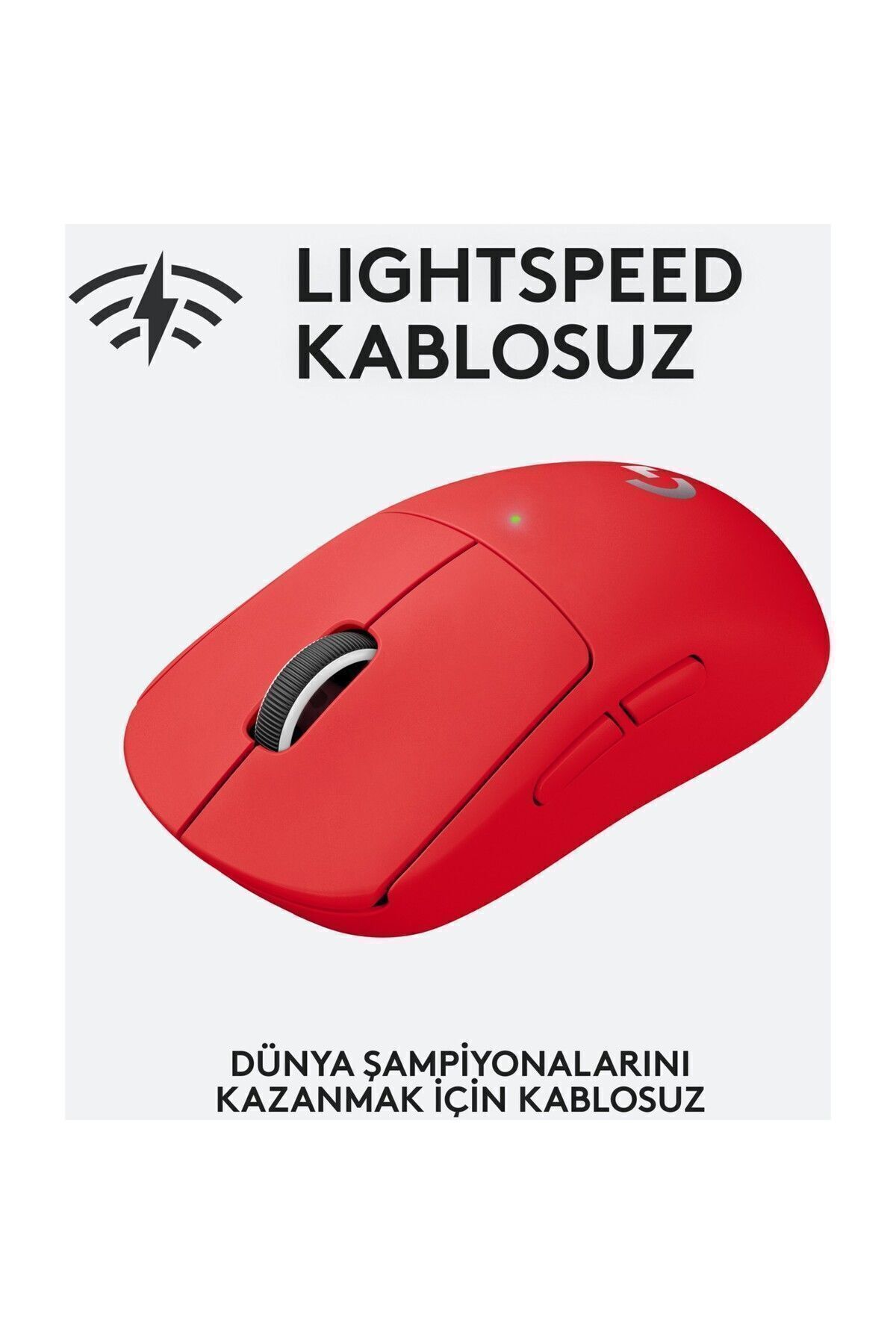 Logitech G Pro X Superlıght Ultra Hafif Hero 25.600 Dpı 400 Ips Lıghtspeed Kablosuz Oyuncu Mouse - KIRMIZI