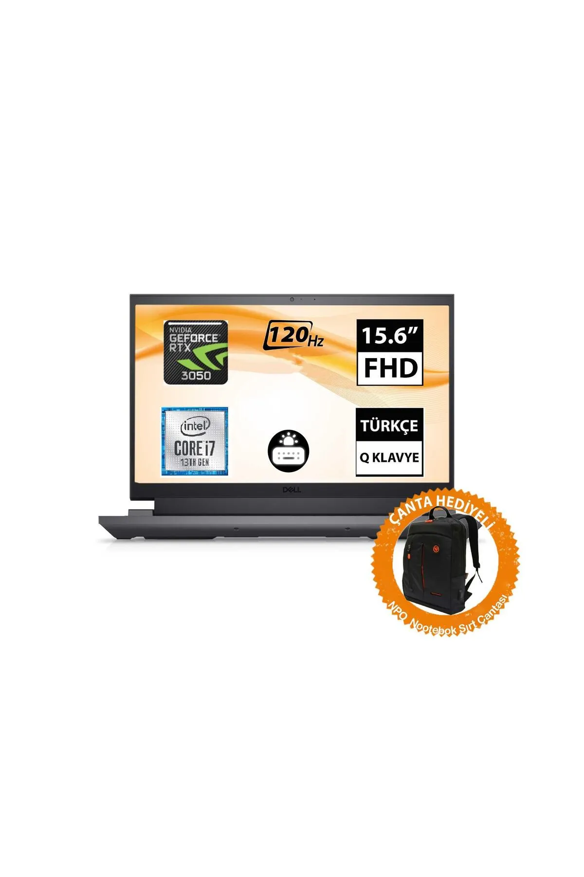 Dell G15 5530 G155530005U01 i7-13650HX 16GB 1TBSSD RTX3050 15.6" FullHD FreeDOS Taşınabilir Bilgisay