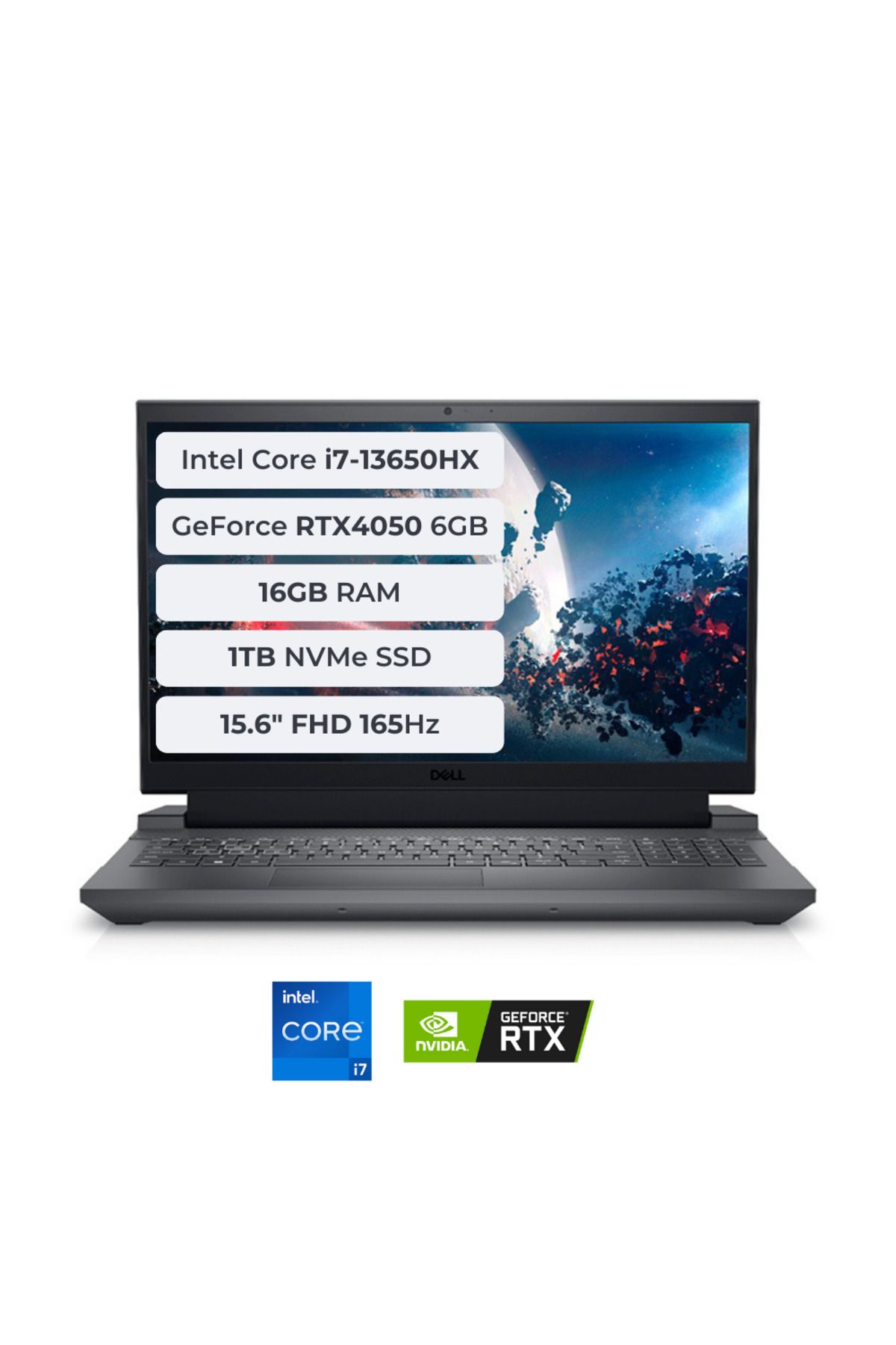 Dell G15 5530 i7-13650HX 16GB 1TB SSD 6GB RTX4050 15.6 FHD 165Hz FreeDOS G155530010U-1TB