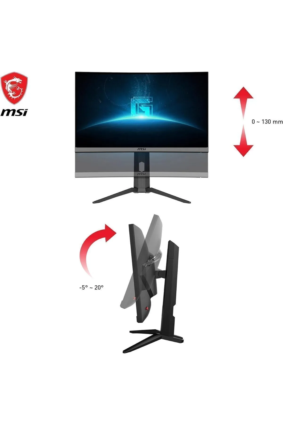 MSI G24C6P E2 23.6" FHD CURVE 1500R VA 180HZ 1MS ADAPTIVE-SYNC GAMING MONITOR