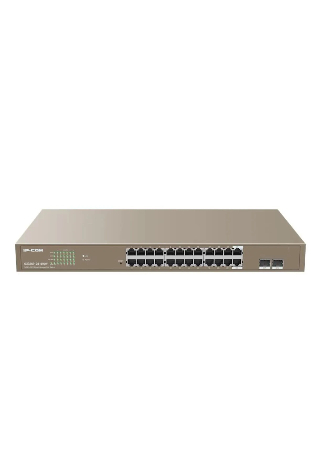 IP-COM G3326p-24-410w 24 Port Gıgabıt 2x1gb Sfp Uplınk L2 Yönetilebilir 370w Poe Rackmount Swıtch