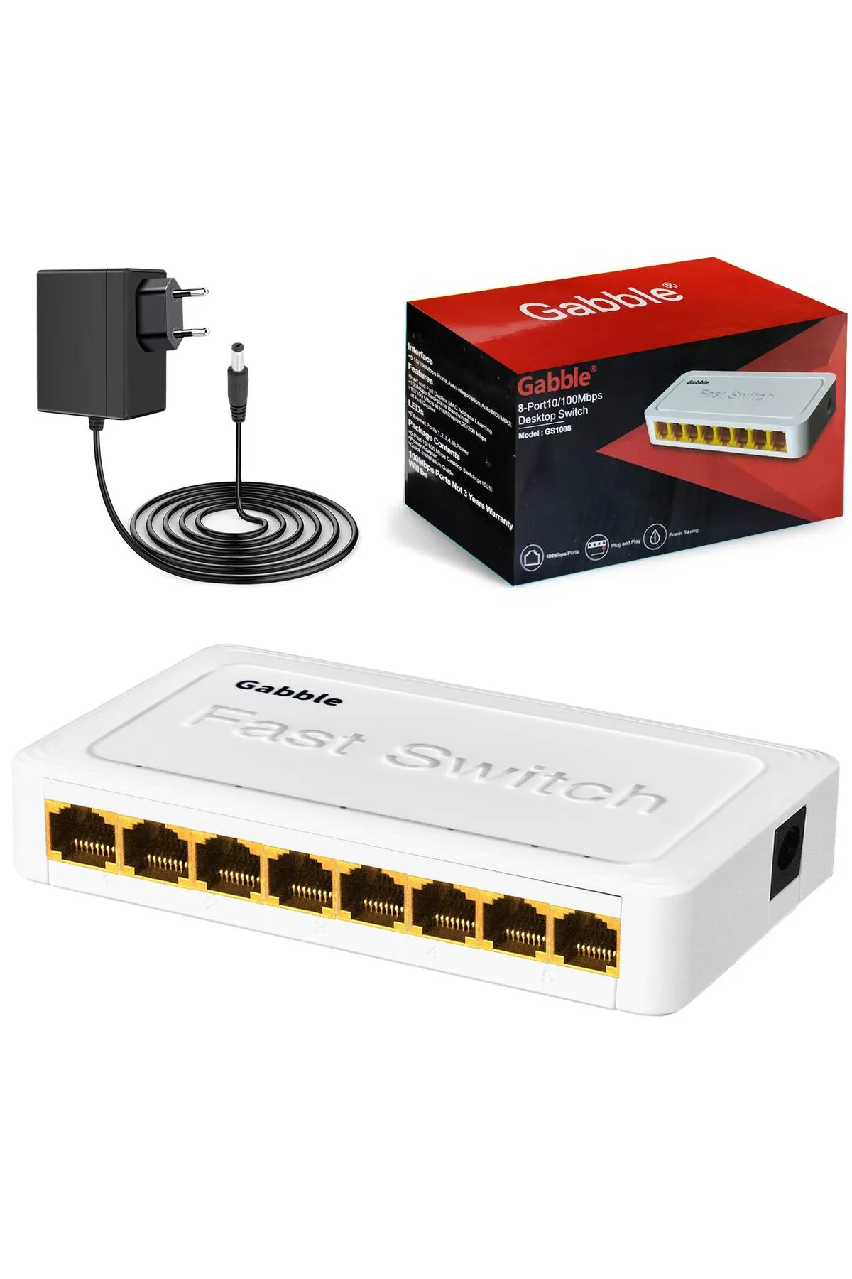 DENİZ GAB-SWC08 Ethernet Switch Hub 8 Port 10/100 Mbps