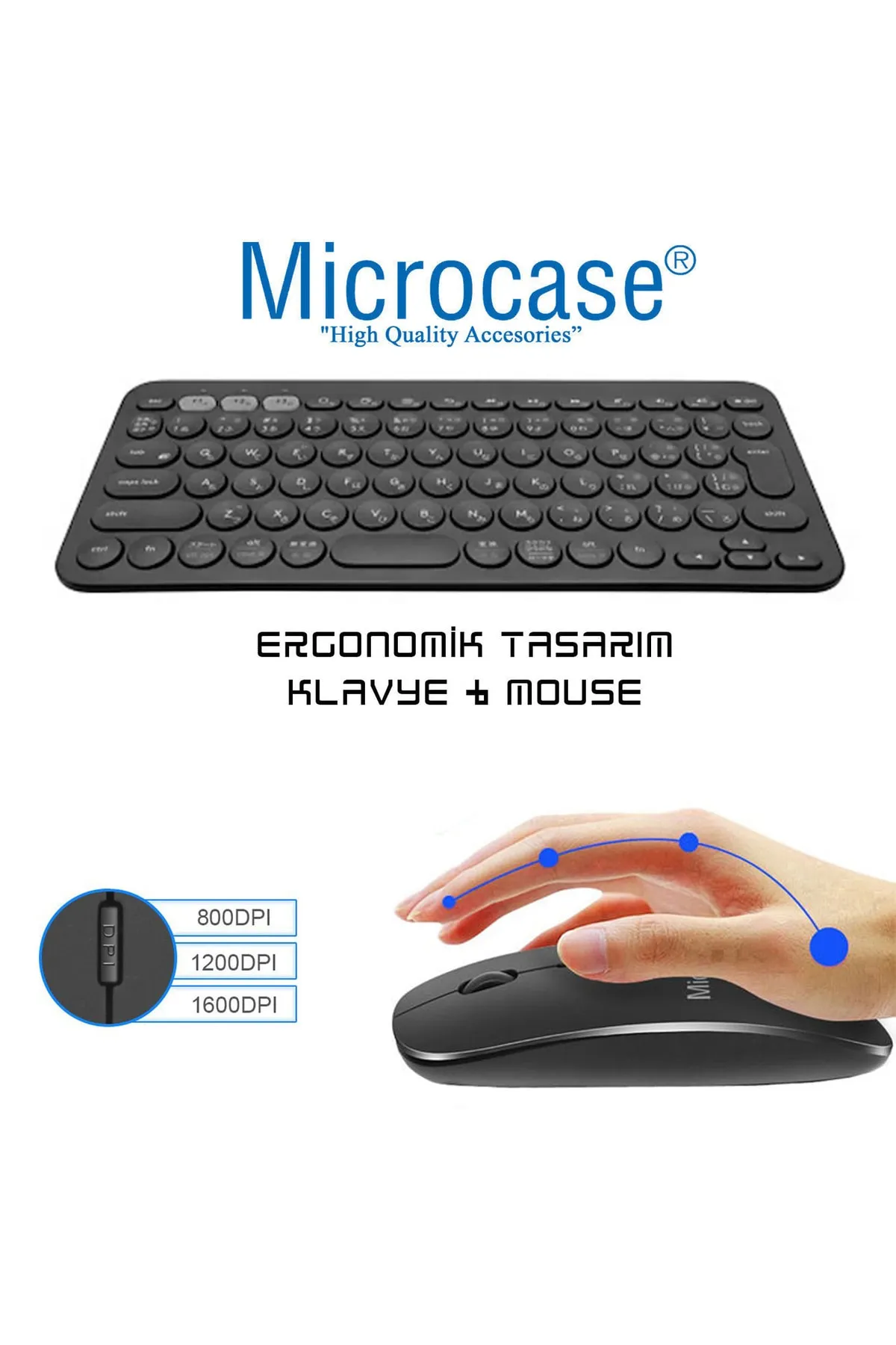 Microcase Galaxy Book 10.6 W627 Bluetooth Klavye + Mouse + Tablet Standı - Al8106 Uyumlu