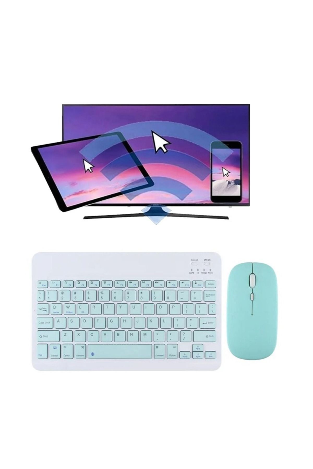 Alfa MEC Galaxy Tab S9 Uyumlu Kablosuz Bluetooth Klavye+Mouse Set