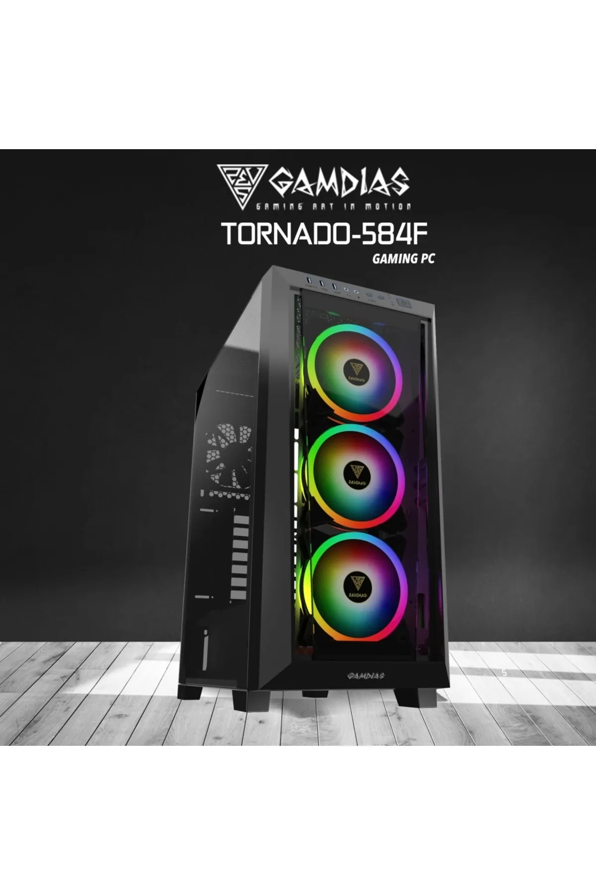 Gamdias Gamdıas Tornado-584f, Ryzen 5 8400f, 32gb Ddr5 Ram, 1tb Nvme Ssd, 8gb Gddr6 Rtx4060 Ekran Kartı, 160