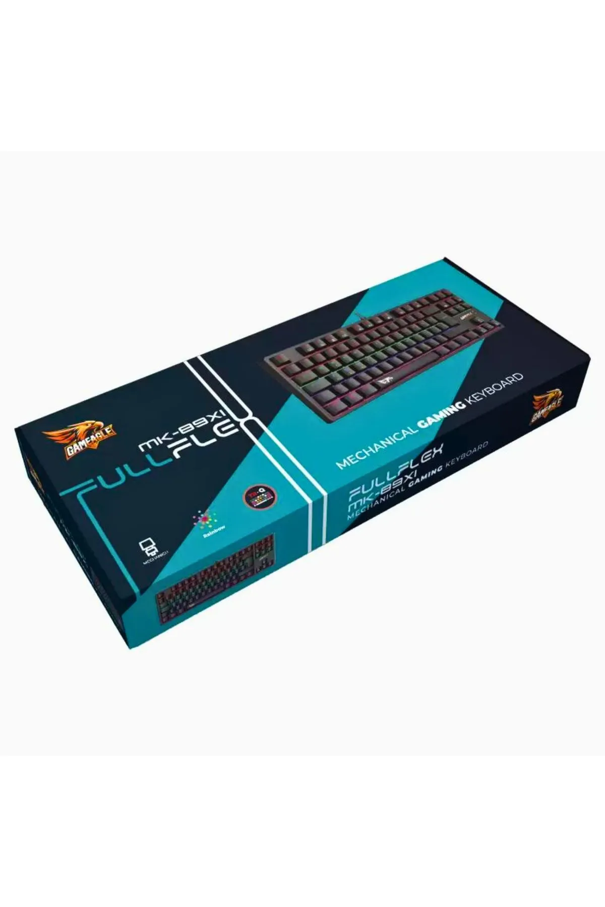 GAMİNGTECH Gameagle Fullflex MK-89X1 Rainbow Aydınlatmalı Oyuncu Gamer Gerçek Mekanik Işıklı Klavye Türkçe Q