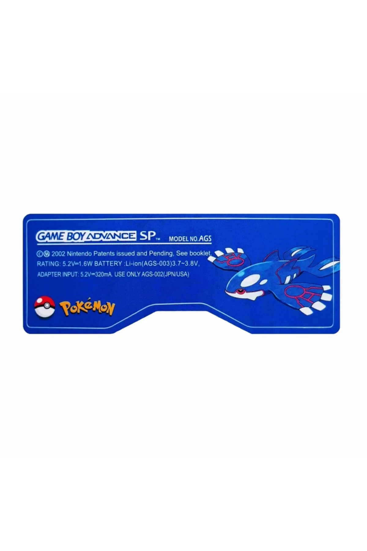 POPKONSOL Gameboy Advance Sp Arka Etiket Back Label Gba Sp Sticker Pokemon Model 03