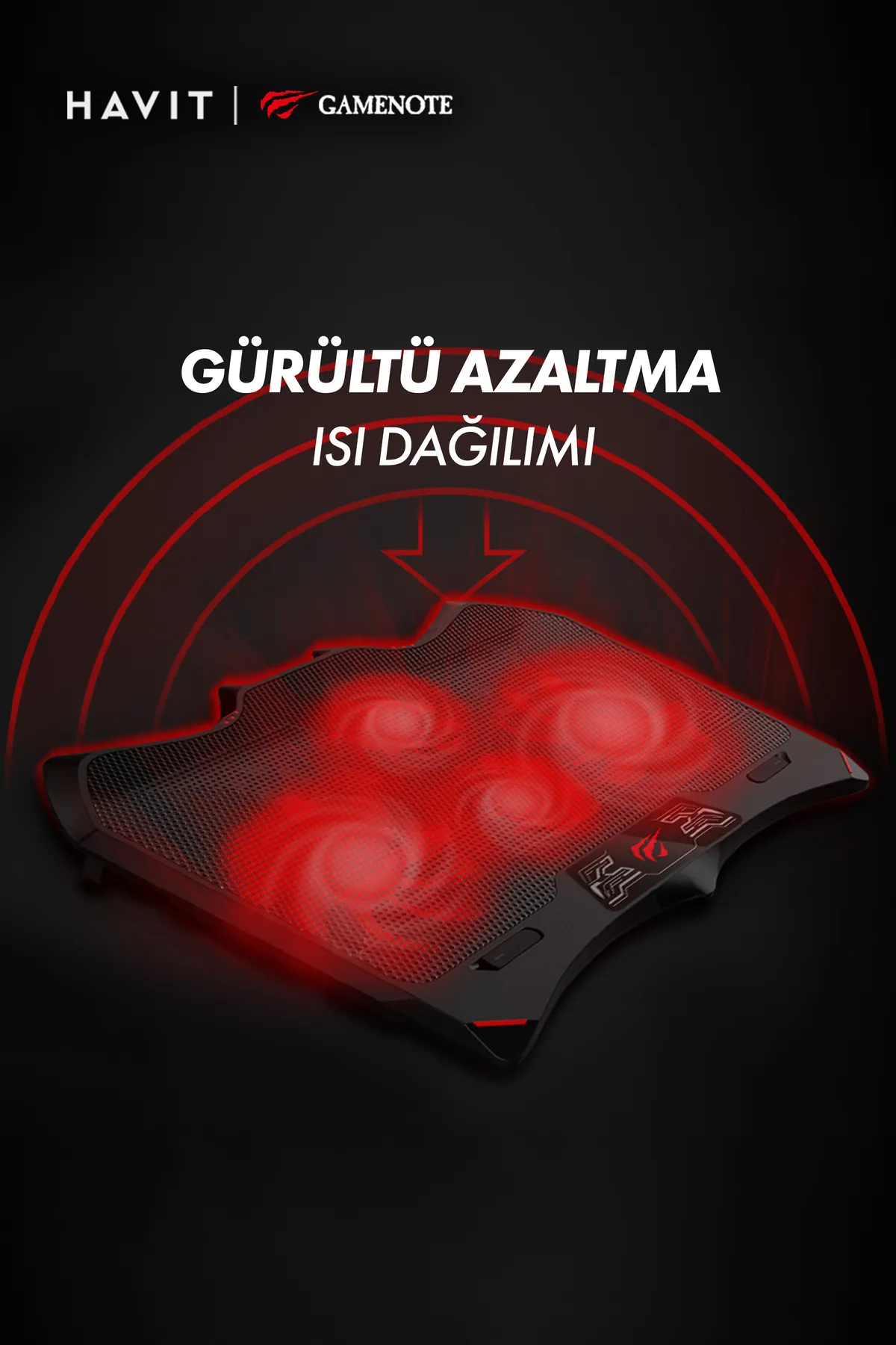 Havit Gamenote F2081 Cooling Pad Rgb Gaming Laptop Soğutucu - 2 Büyük Fan 2200rpm