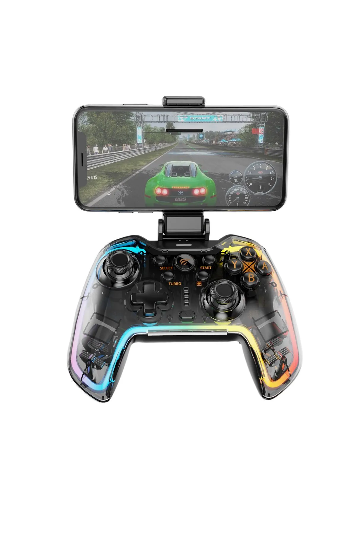 Havit Gamenote G158BT Pro Transparan RGB Gamepad Joystick (Android, IOS, PS3, PS4, Switch,PC Uyumlu)