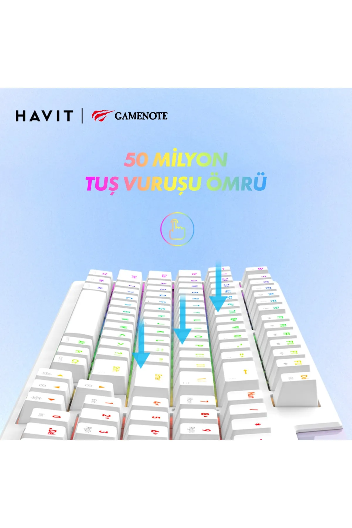 Havit Gamenote KB885L RGB Backlit Gaming Mekanik Klavye Profesyonel Gasket