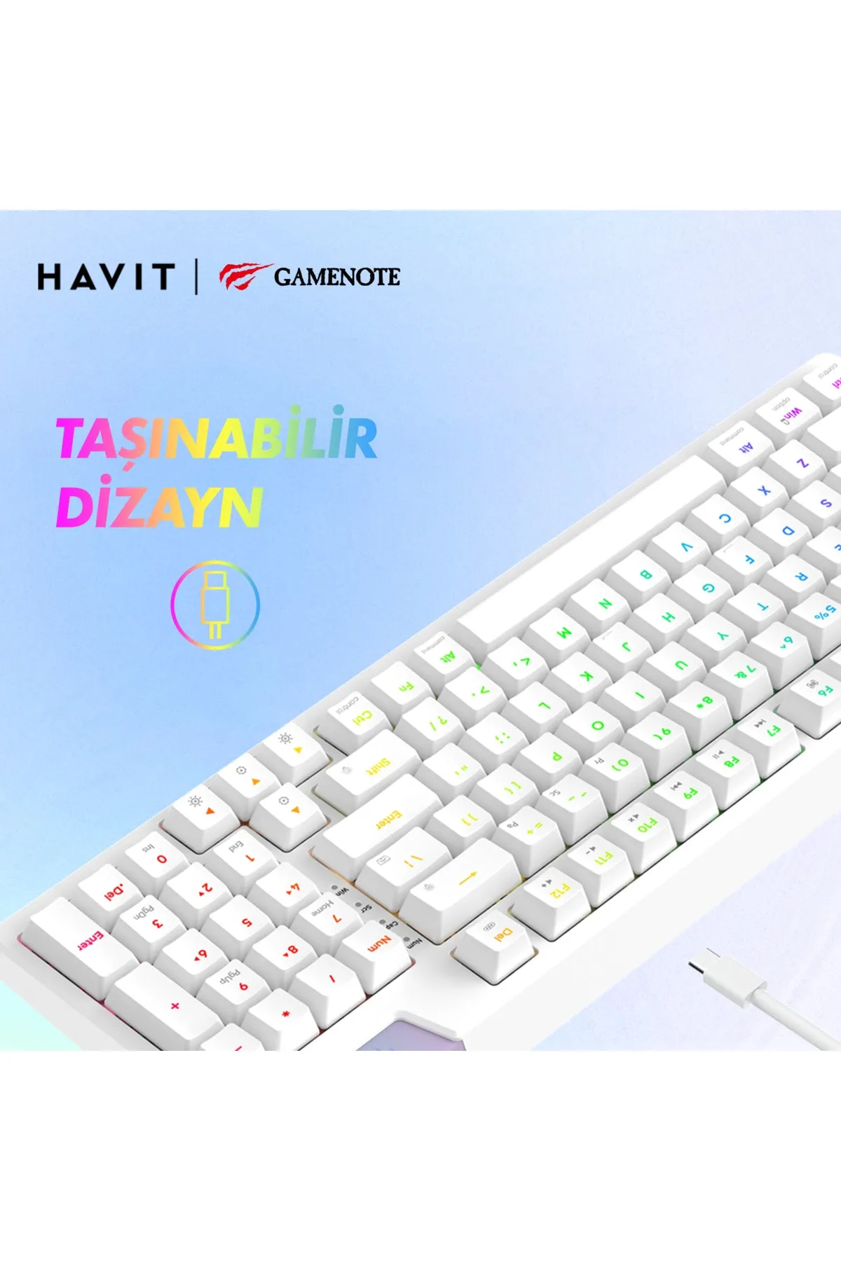 Havit Gamenote KB885L RGB Backlit Gaming Mekanik Klavye Profesyonel Gasket